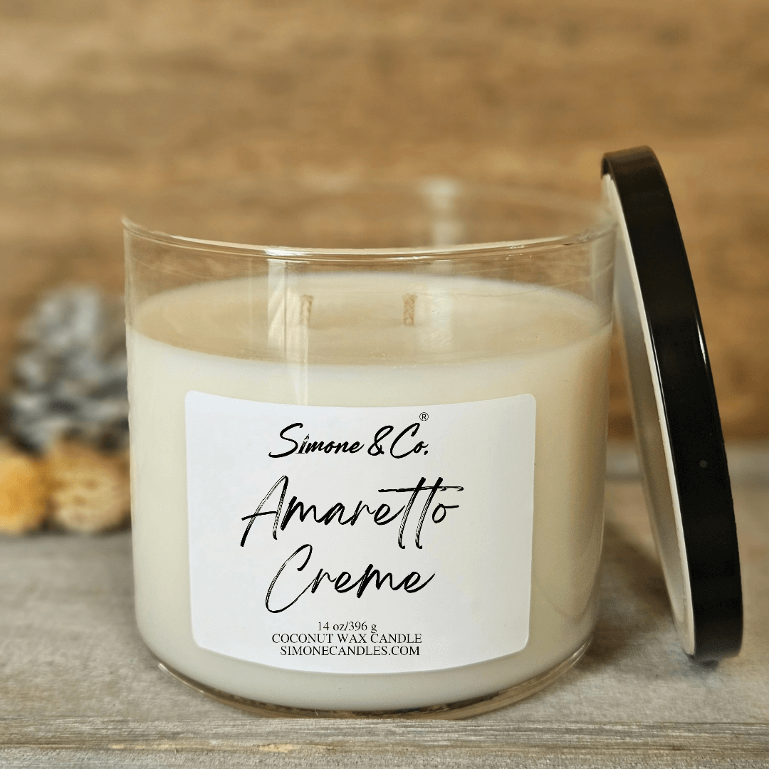 Amaretto Creme Candle by Simone & Co. - Luxurious Scent, Hand-Poured Coconut Wax Candle in Mississippi