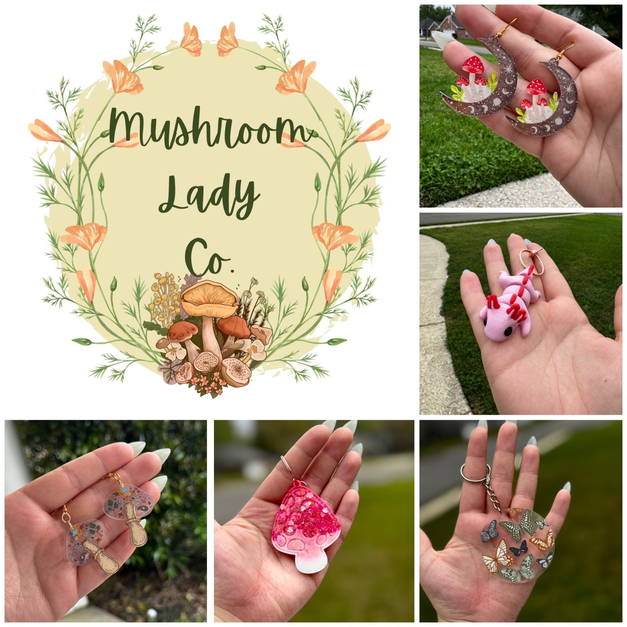 Mushroom Lady Co. Mystery Box: Handmade Earrings, Keychains & Fidget Toys - Get Unique Gifts!