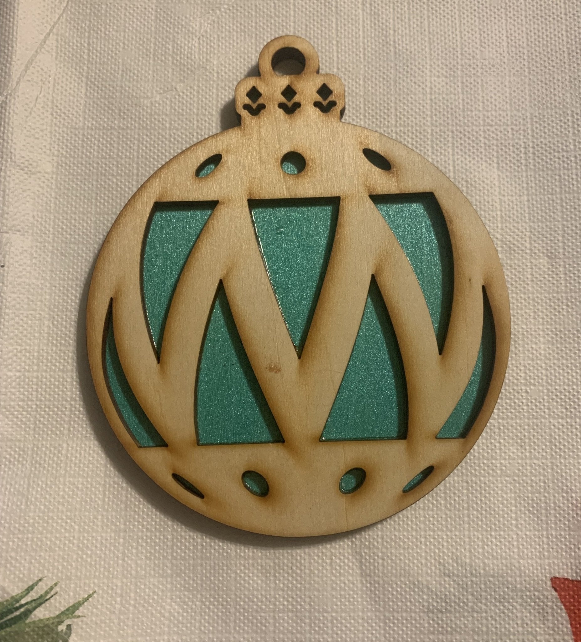Laser Cut Wooden Christmas Ornament - Geometric Design, Handmade Christmas Decor, Main Street Collective