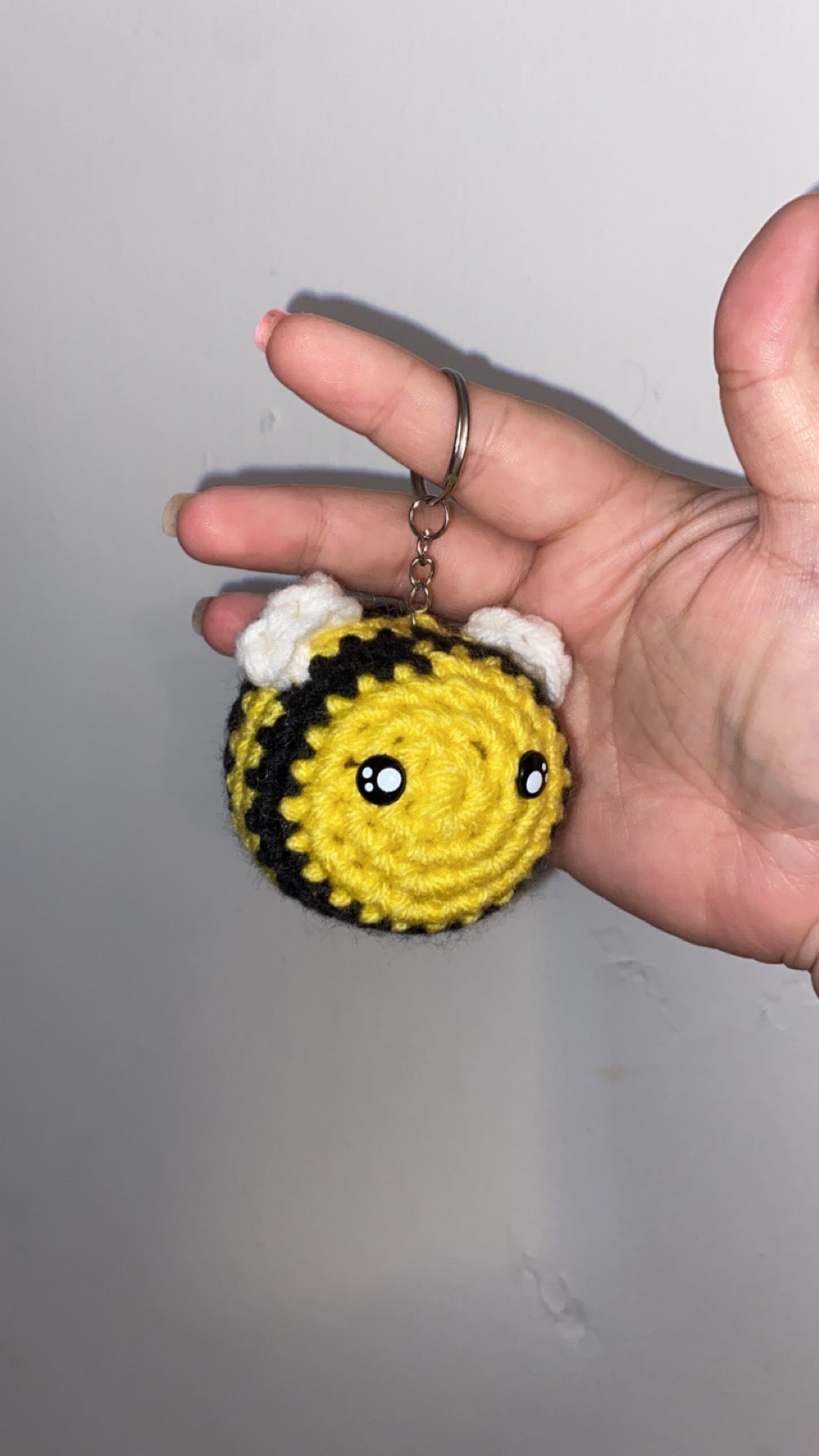 Handmade Crochet Bee Keychain - Yellow and Black, Cute Bee Charm by Main Street Collective
