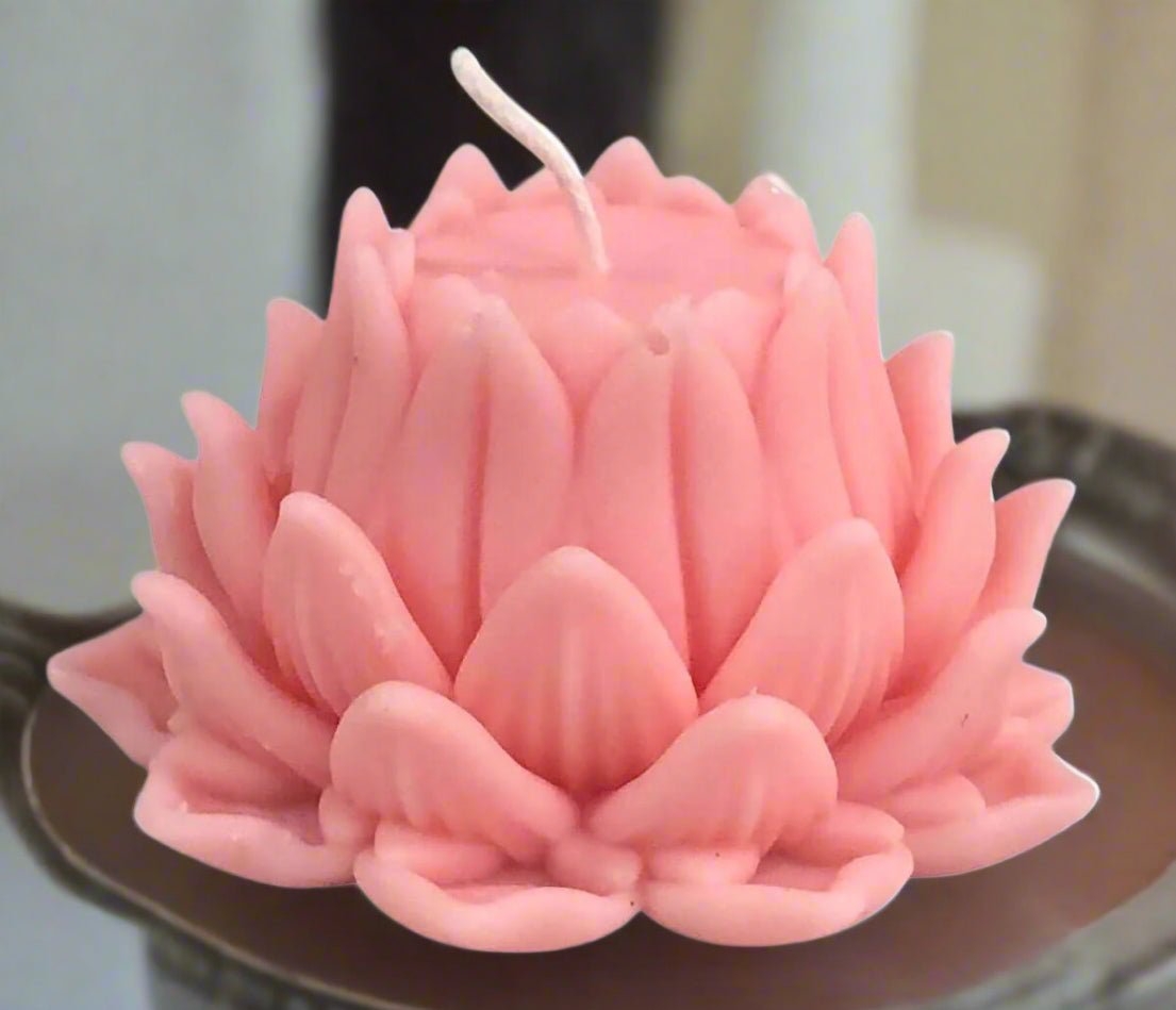 Pink Lotus Flower Candle: Scented Floral Candle for Relaxing Home Decor