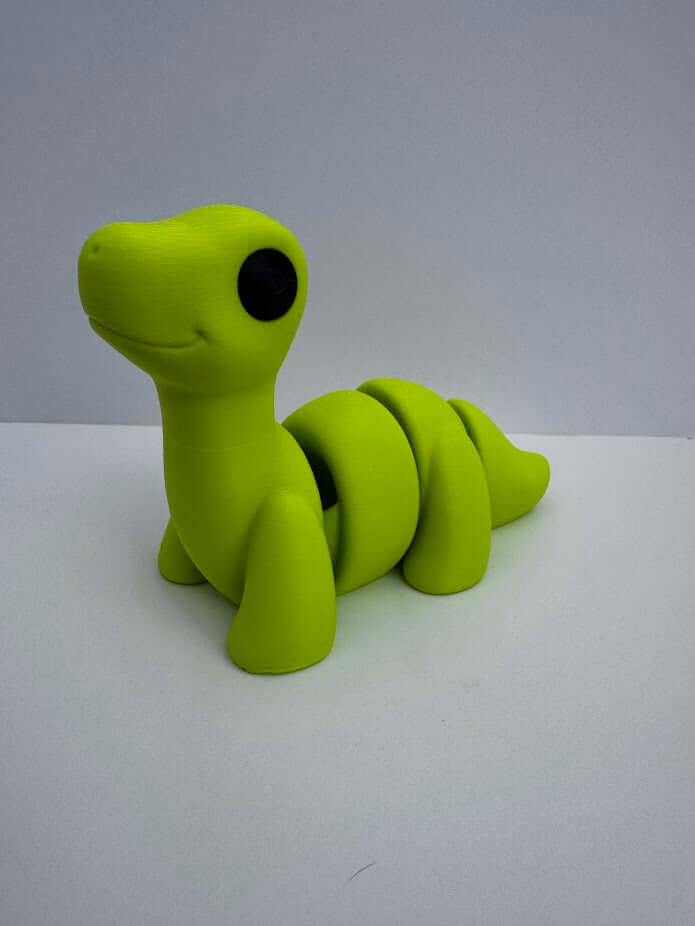 3D Printed Brontosaurus Fidget Toy - Flexible Dinosaur Sensory Toy - Mushroom Lady Co. Handmade Dinosaur