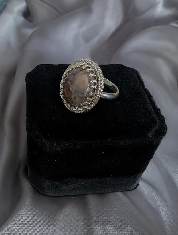 Butterfly Jasper Ring Sterling Silver Size 9