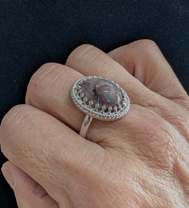 Butterfly Jasper Ring Sterling Silver - Handmade Jewelry