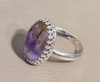 Cacoxenite in Amethyst Ring - Golden Needles of Light (Size 8) by Solid Rock Jewelry | Main Street Collective Mississippi Handmade Gifts and Marketplace