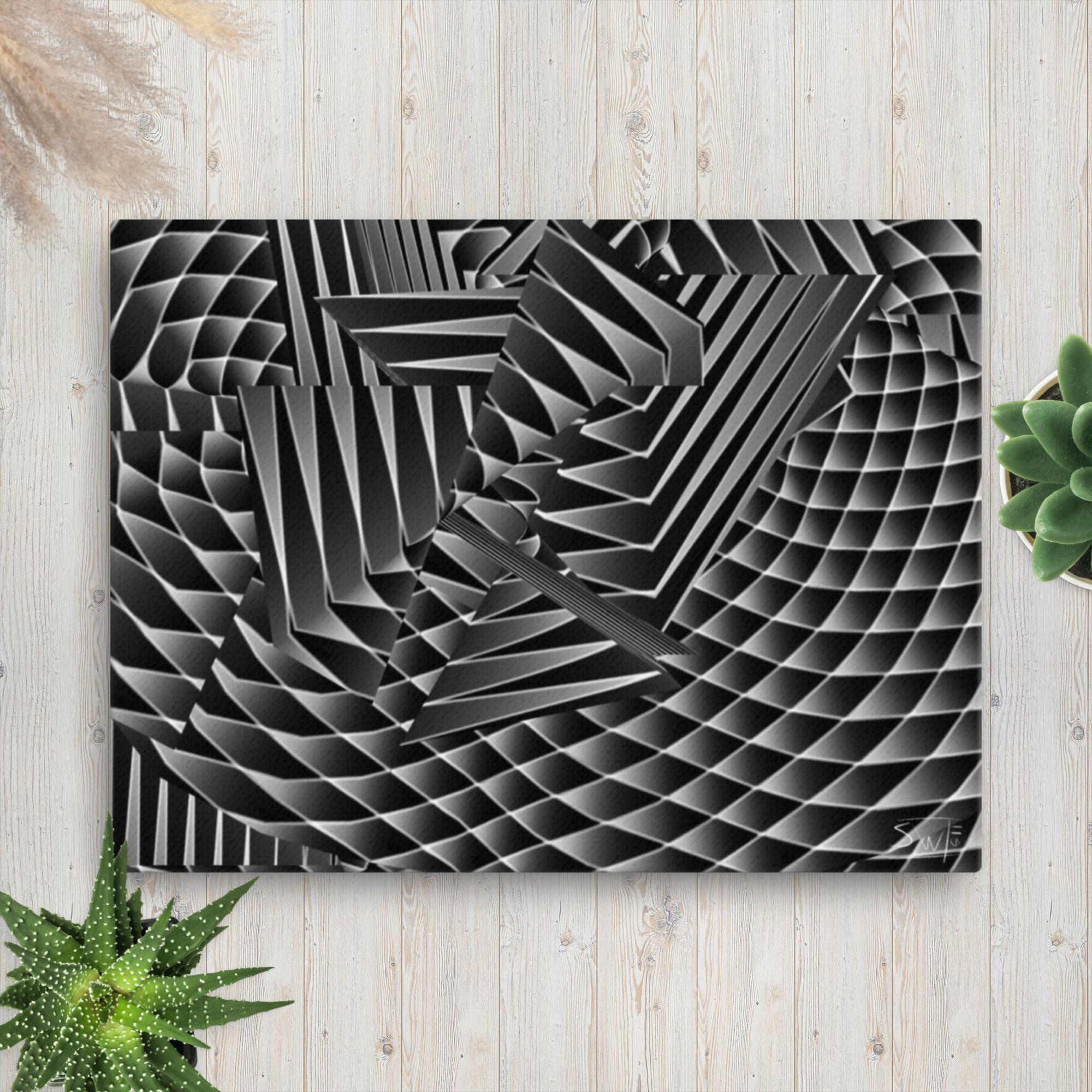 Grayscale Abstract Art Canvas Print | Modern Geometric Design | Main Street Collective Artwork for Home Decor