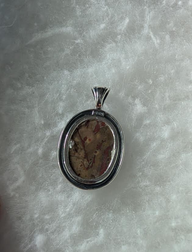 Cherry Creek Jasper Pendant: Sterling Silver Framed Gemstone, Earthy Vibe Jewelry