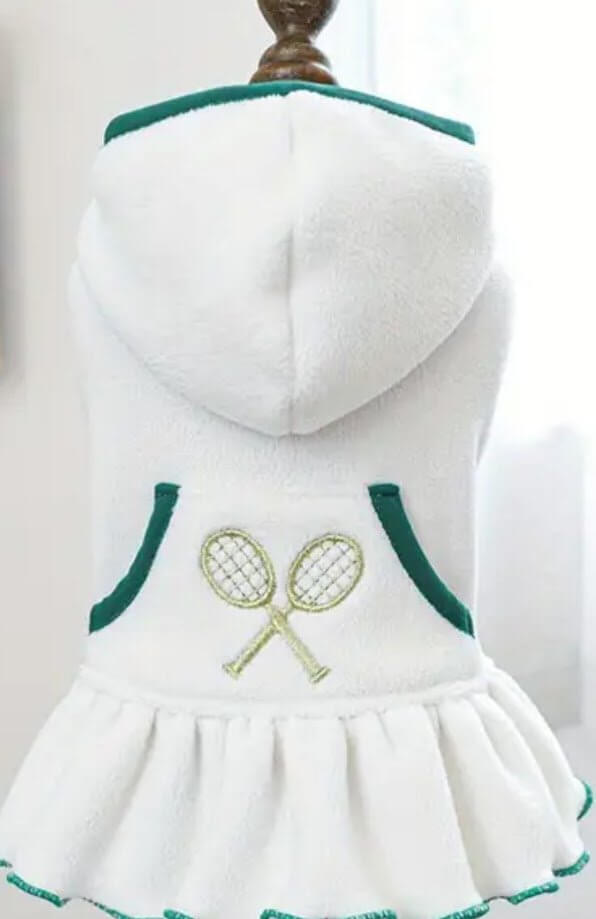 Chic Tennis Dog Dress with Hoodie by Coastal Couture Pet Boutique | Main Street Collective Mississippi Handmade Gifts and Marketplace