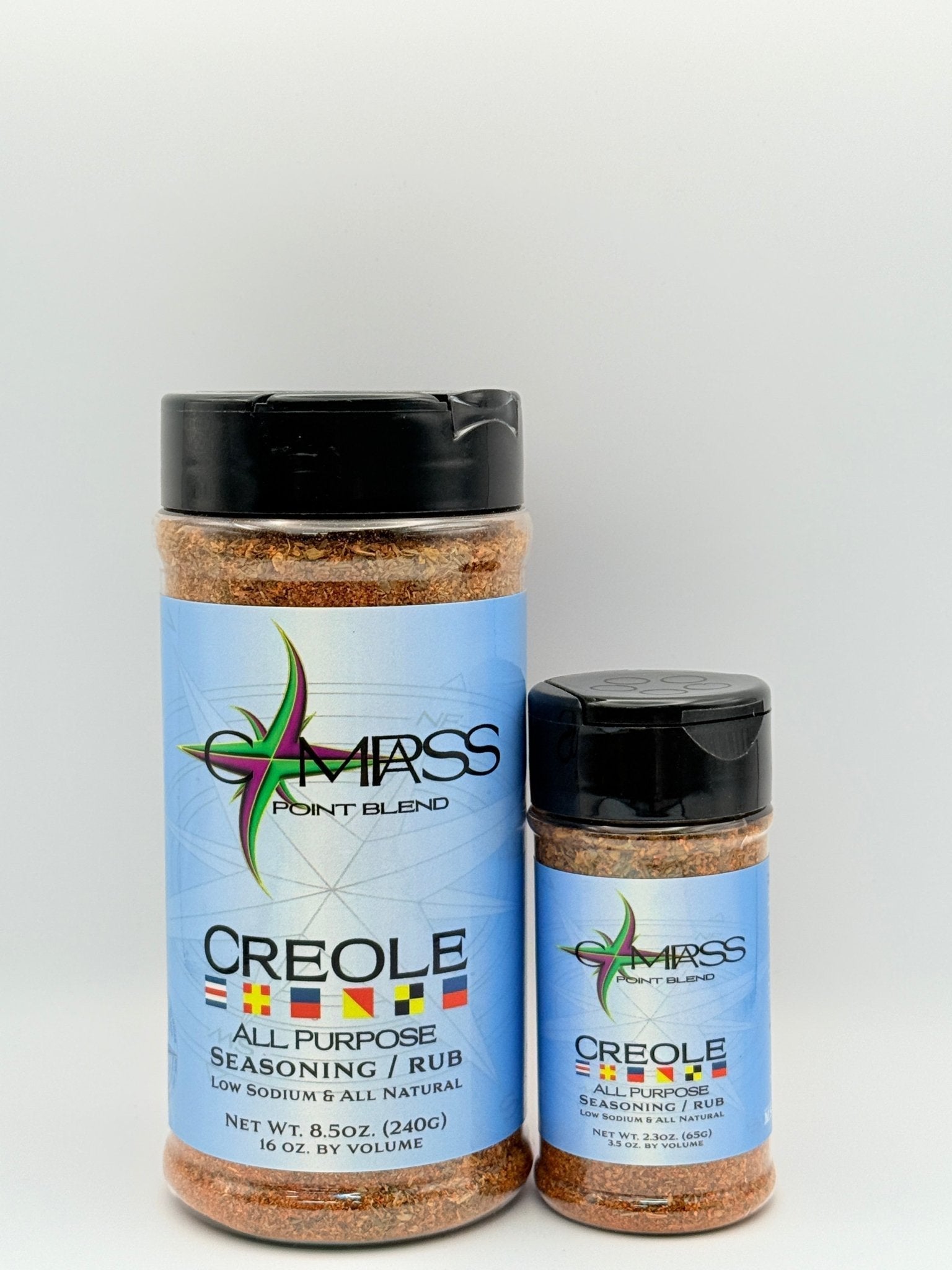 Compass Point Creole Seasoning: All-Purpose Low Sodium Rub. 2 sizes