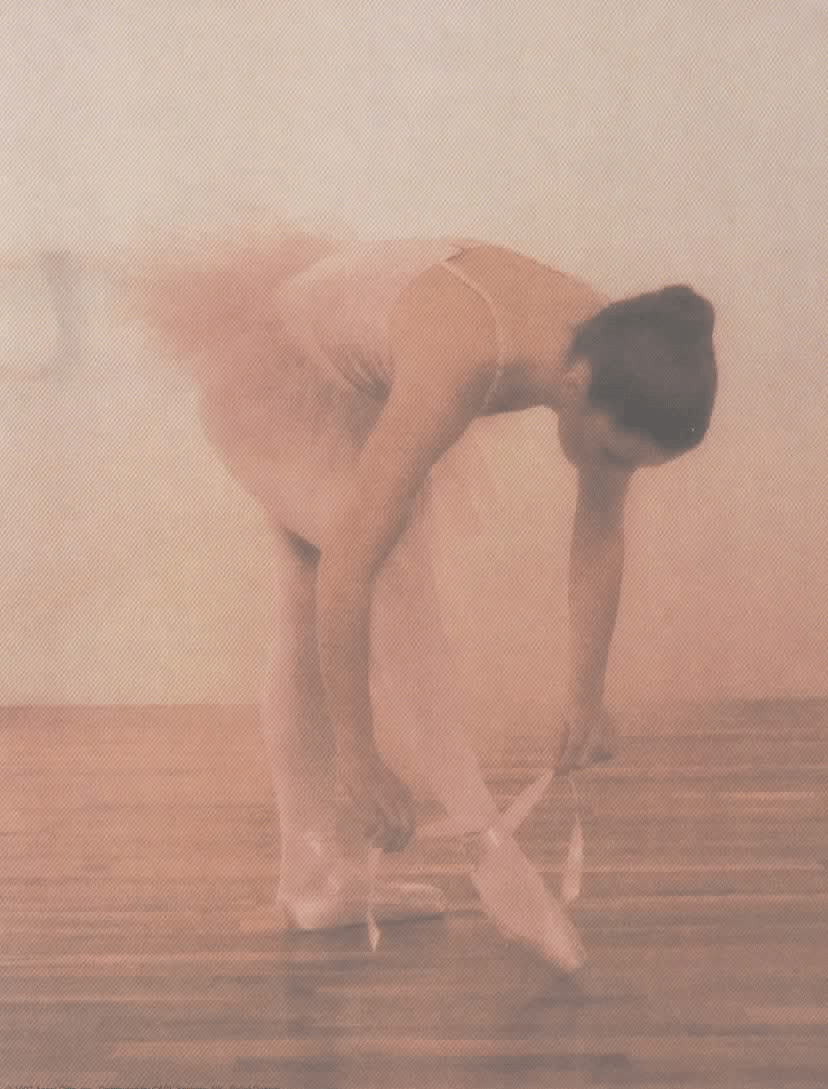 Ballerina tying pointe shoes, ballet dancer, ballet shoes, ballet training