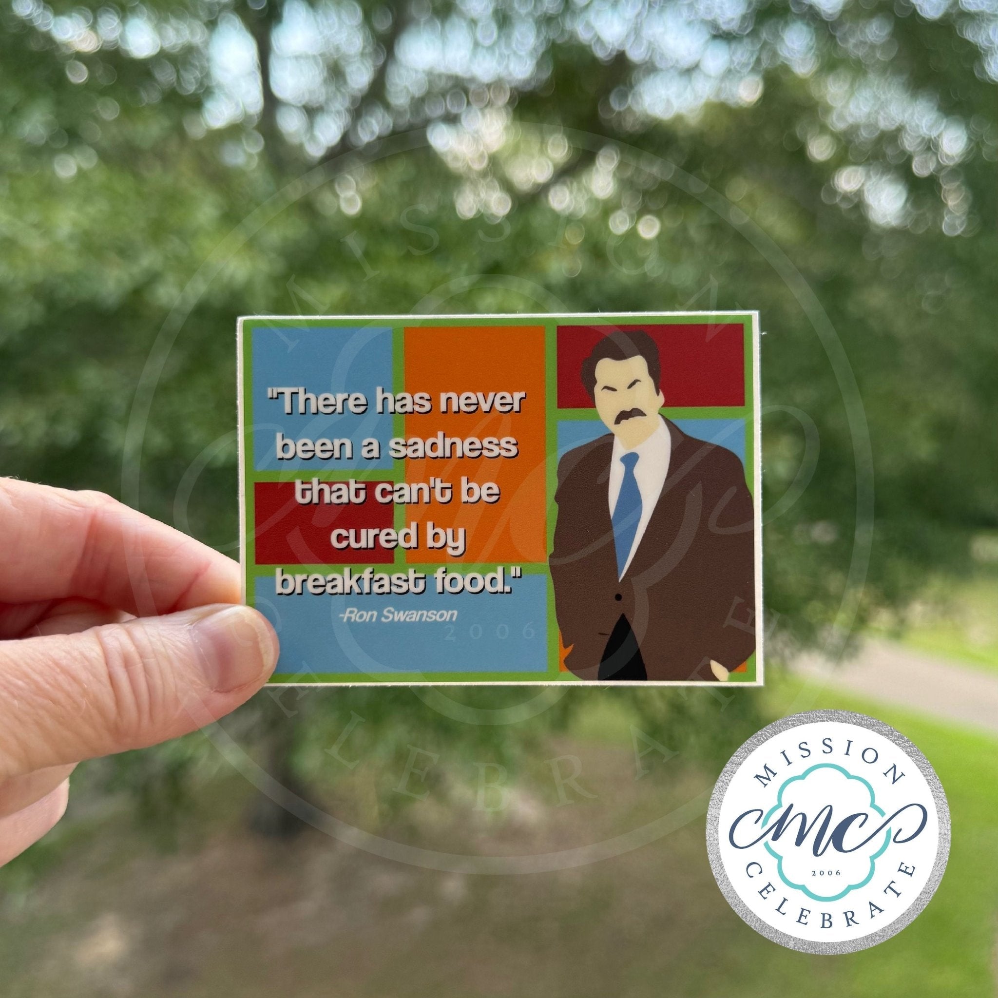 Ron Swanson Breakfast Food Sticker - "There has never been a sadness" Parks and Rec Decal - Main Street Collective