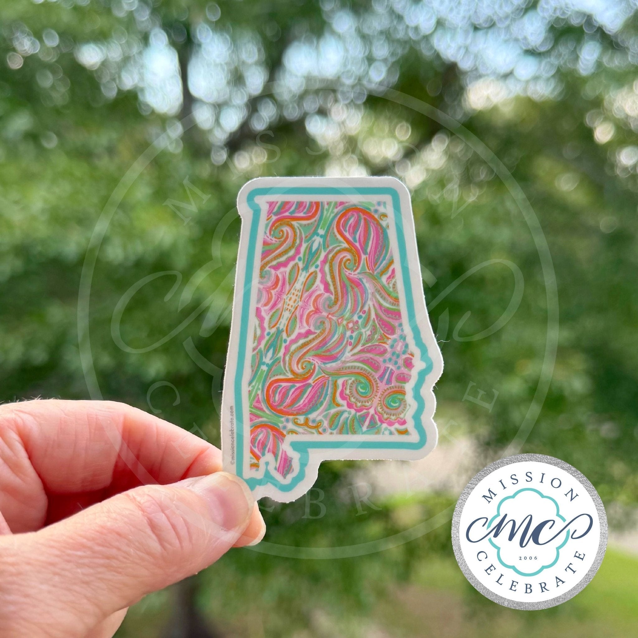 Alabama State Shape Sticker - Jubilee Abstract Art Decal by Mission Celebrate | Main Street Collective