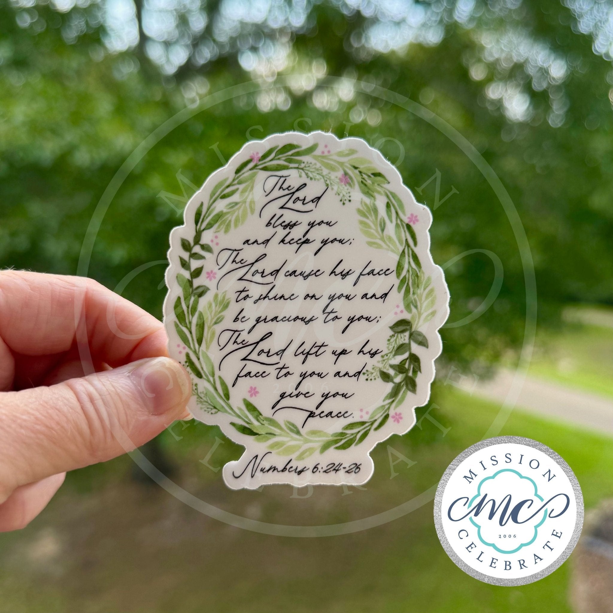 The Lord Bless You and Keep You The Lord Cause His Face to Shine On You and Be Gracious To You Numbers 6:24-26 Art Decal (Interior / Exterior Use)