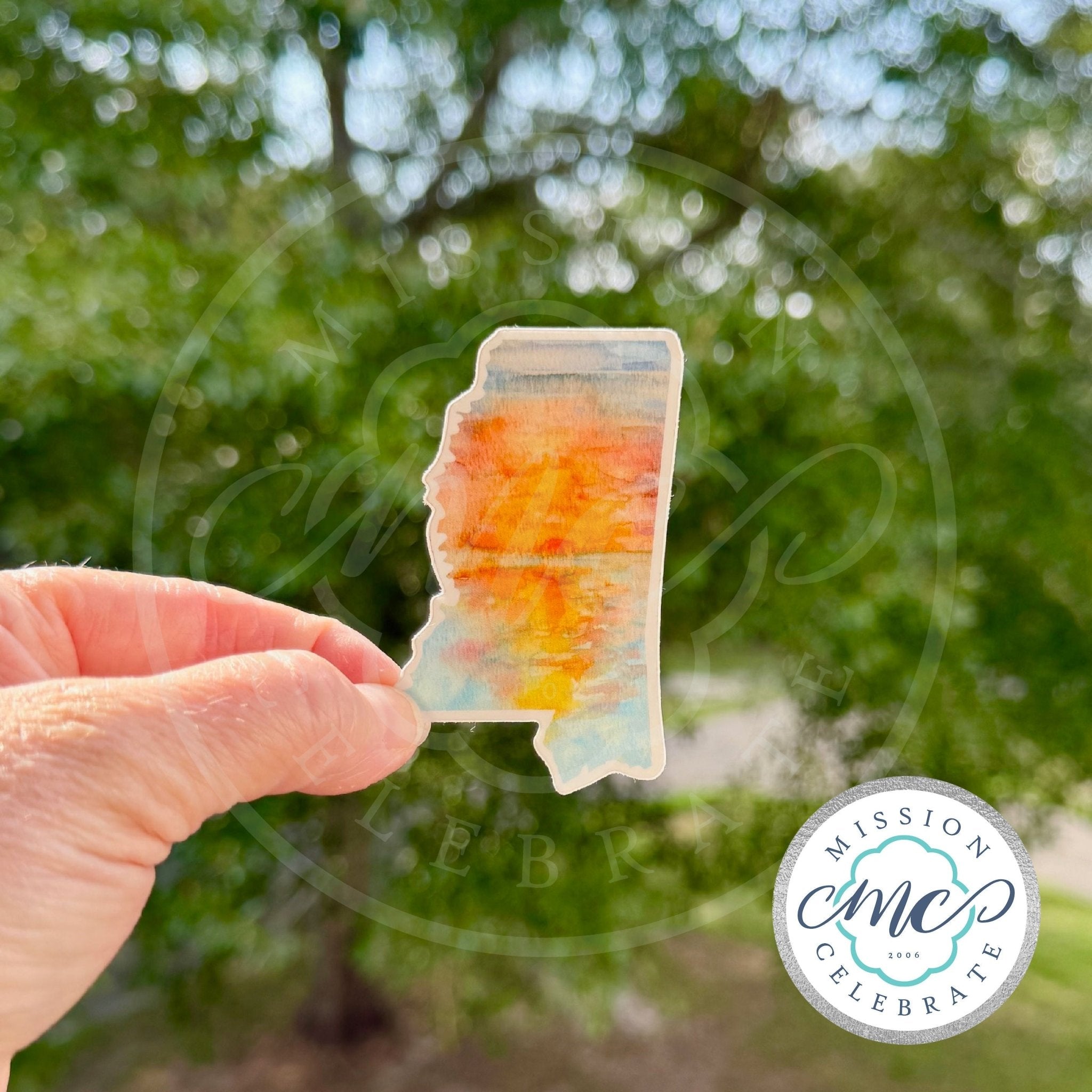 Mississippi Sunrise Watercolor Decal - Main Street Collective Waterproof Sticker