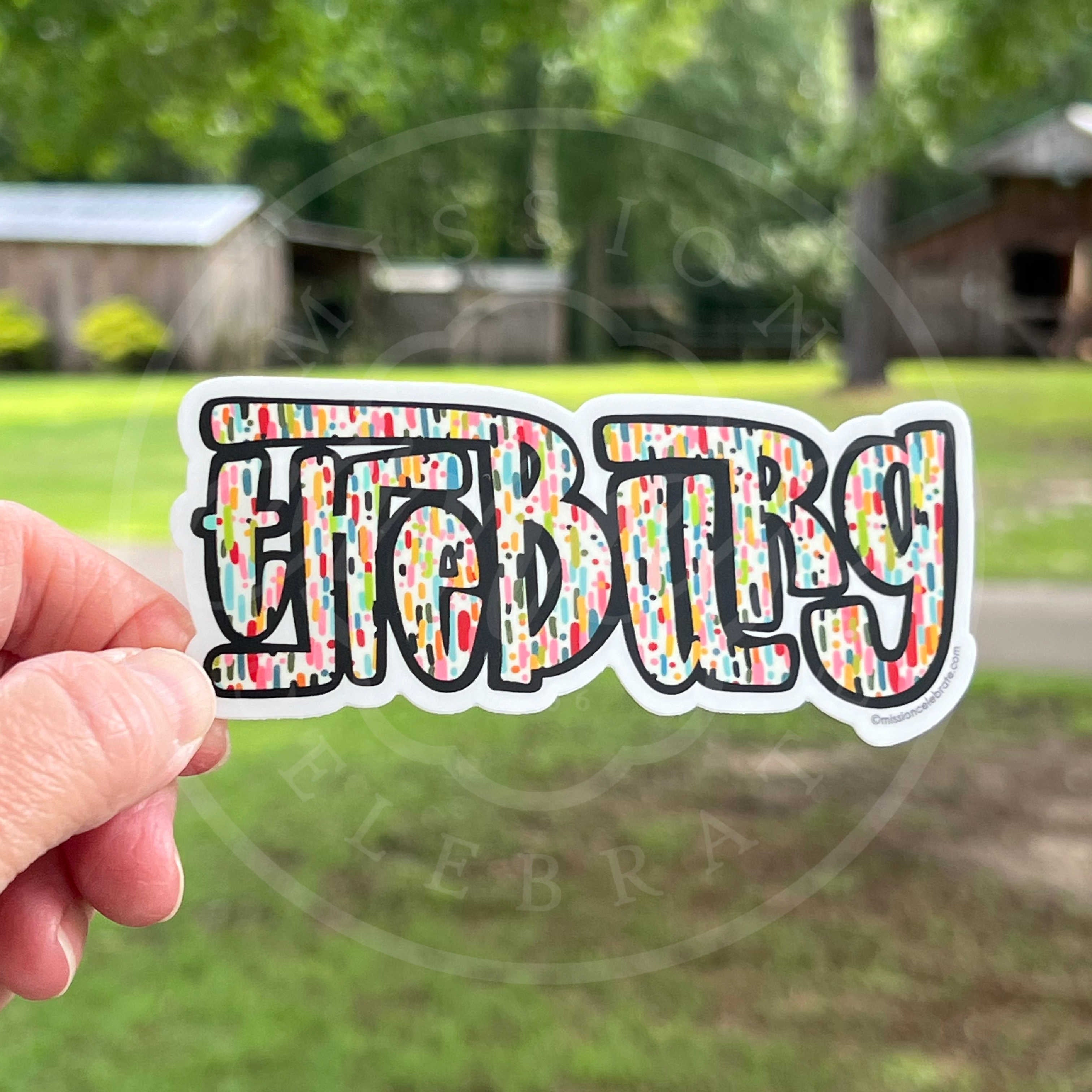The Burg Hattiesburg Sticker - Handlettered Confetti Art Decal