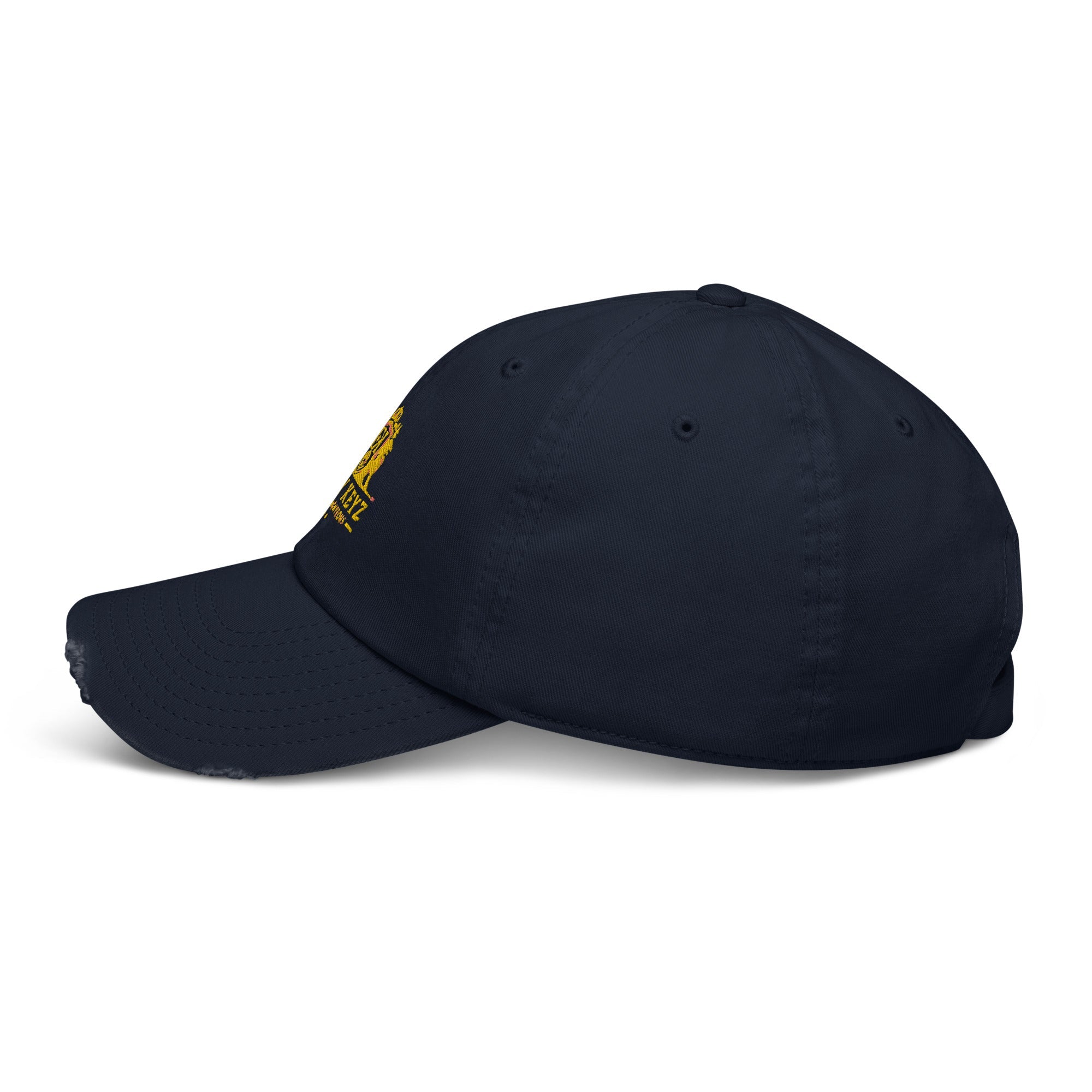 LeftyKeyz Distressed Dad Hat - Navy Blue - Main Street Collective Baseball Cap