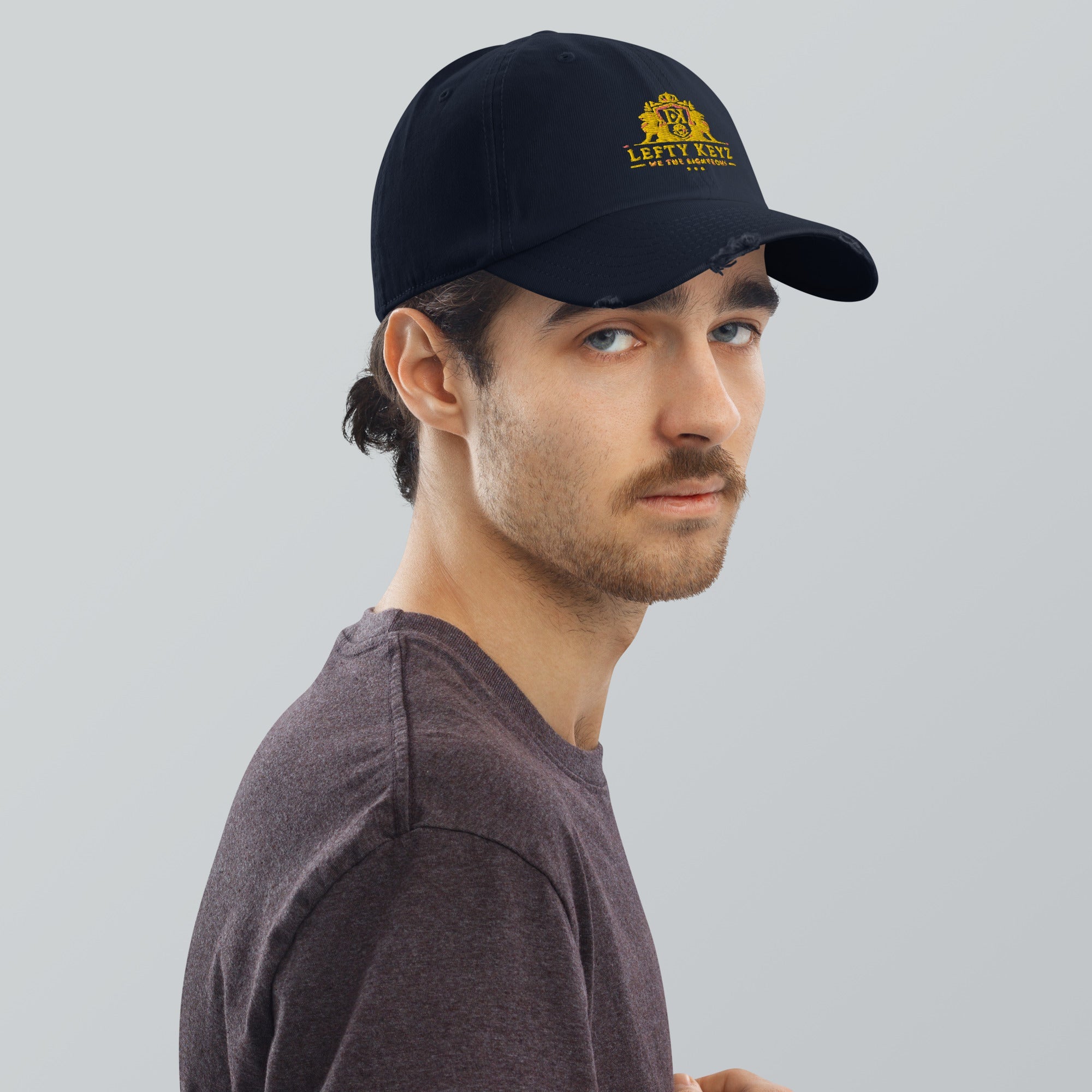 LeftyKeyz Distressed Dad Hat - Cotton Twill Cap by Main Street Collective