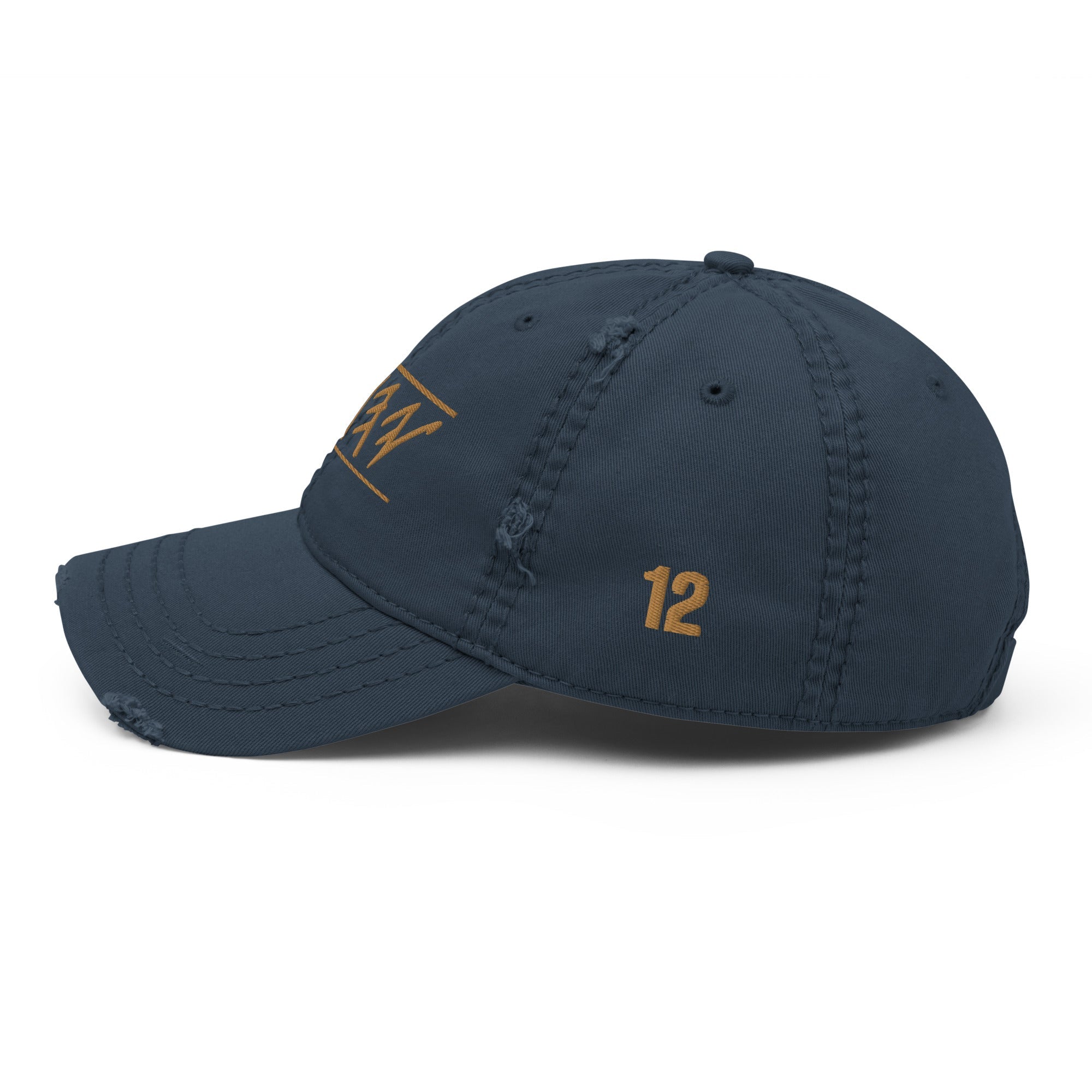 Yahuah Paleo Hebrew Distressed Dad Hat with Number 12 - Embroidered Religious Hat by Main Street Collective