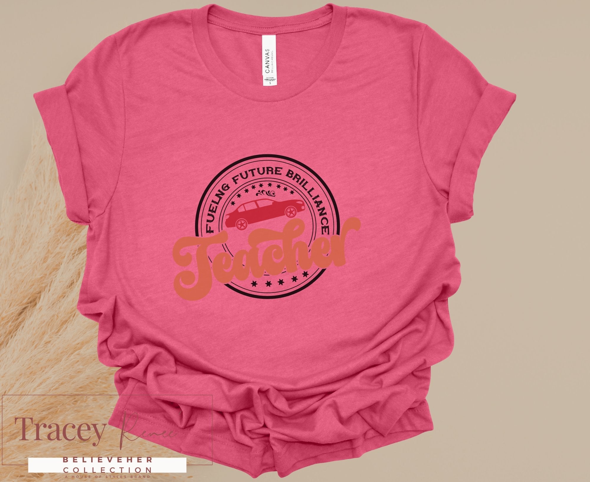 Pink "Fueling Future Brilliance" Teacher T-Shirt - Gift Idea | Main Street Collective