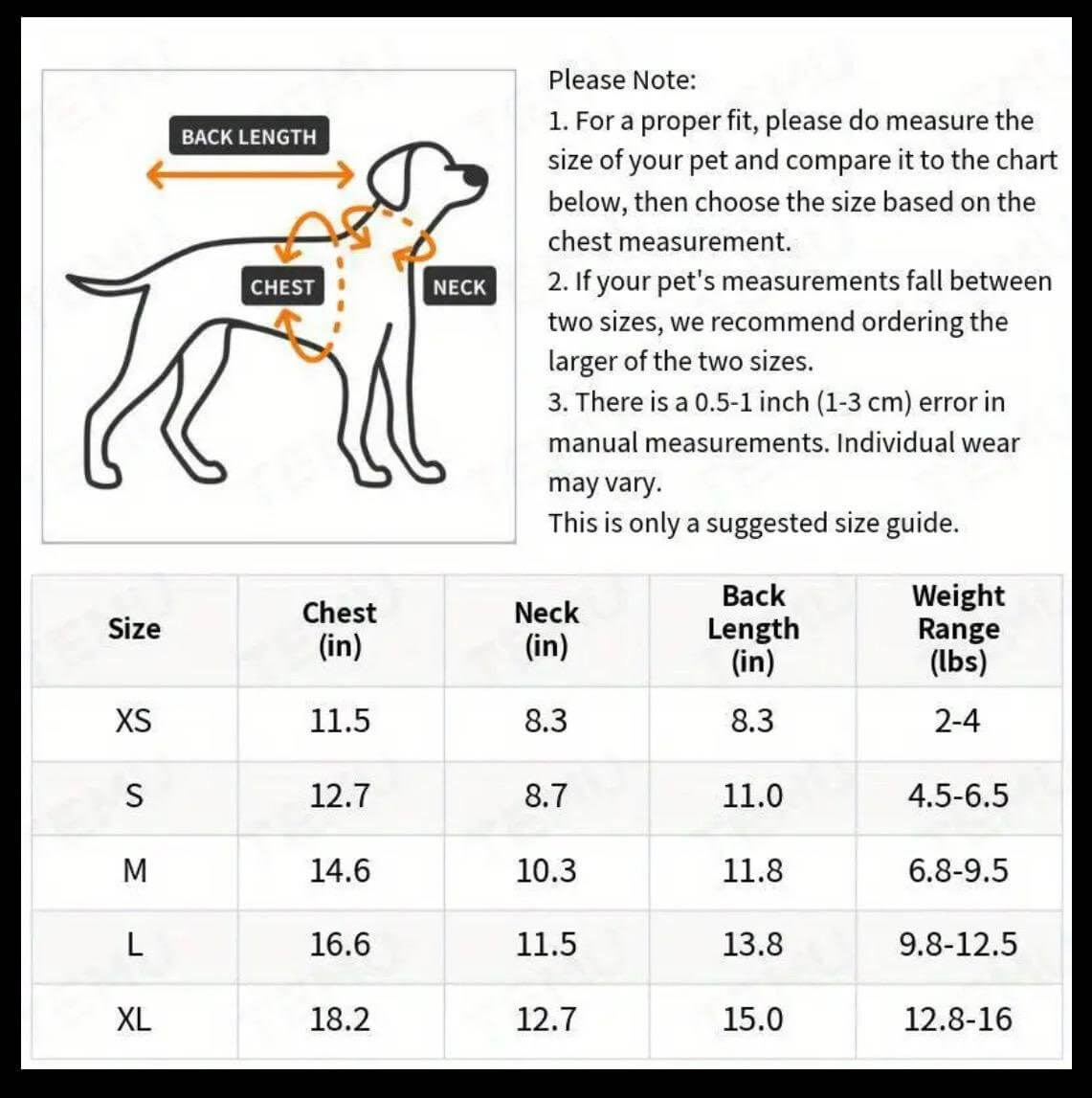 Dog Dress Size Chart - Measure Your Pet | Find the Perfect Fit! [Store Name]