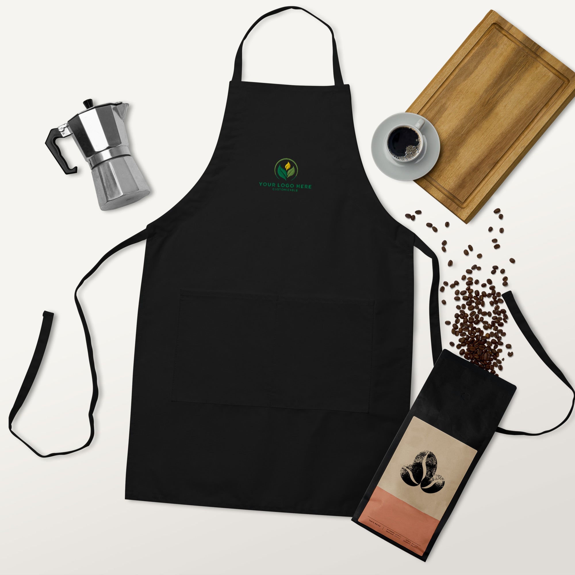 Customizable Embroidered Apron: Durable, Branded Chef Apron with Logo for Professionals & Gifting