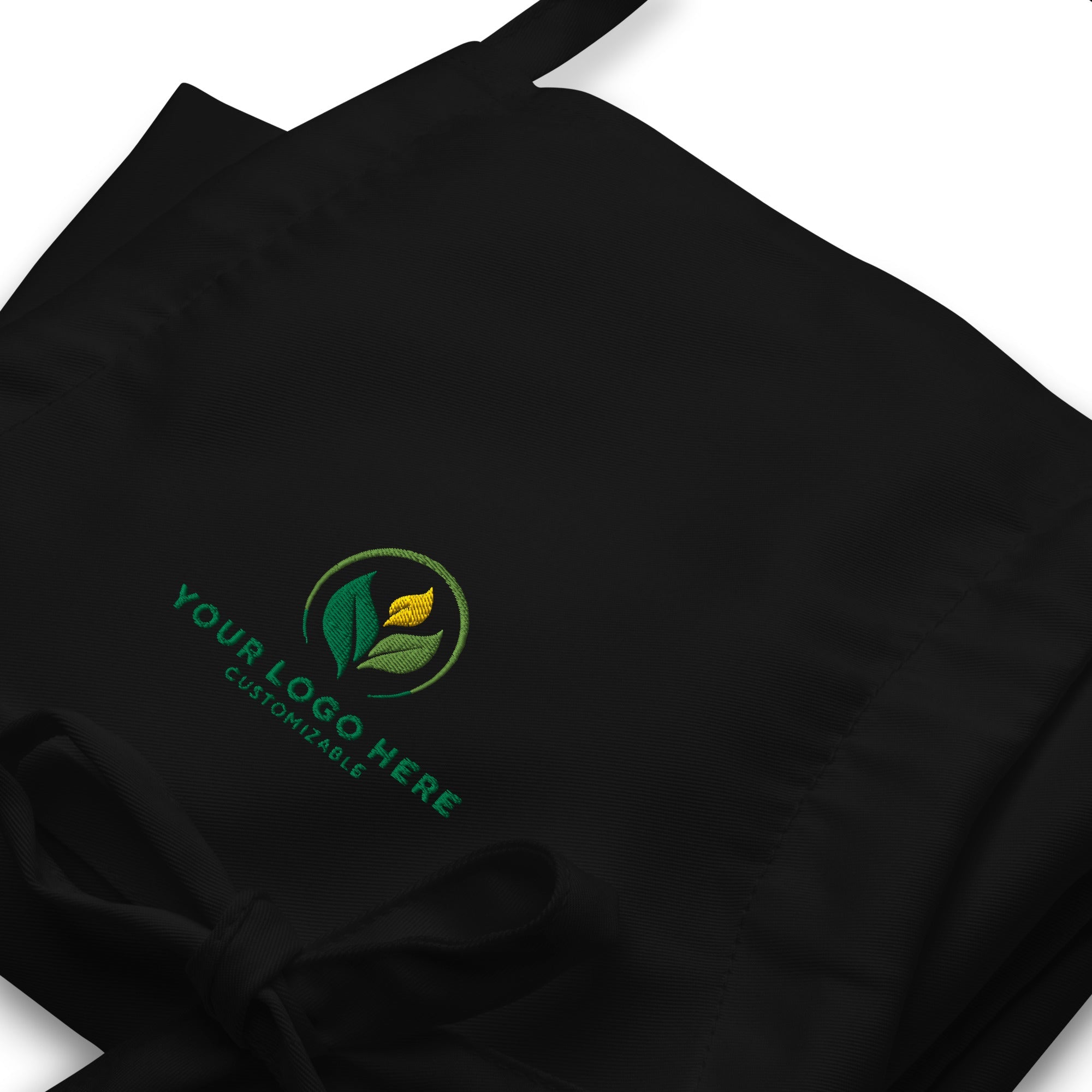 Customizable Embroidered Black Apron with Logo: Durable, Comfortable Workwear