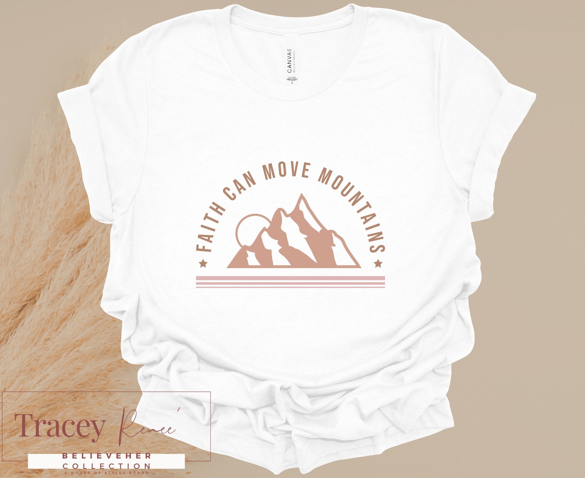 Faith Can Move Mountains T-Shirt by Tracey Renee - Believeher Collection at Main Street Collective.