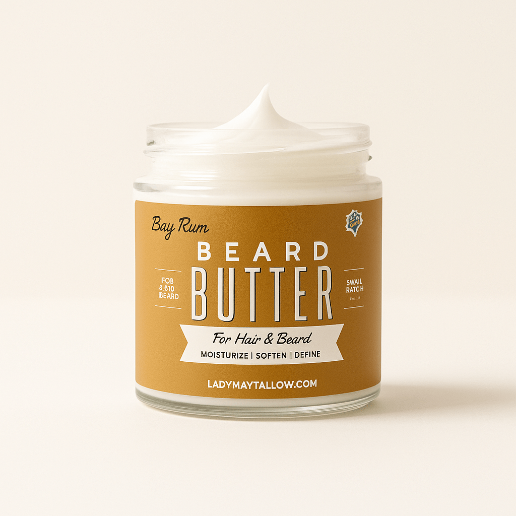 Tallow Man Bay Rum Beard + Body Butter | Men's Grooming | Grass-Fed Tallow | 9oz