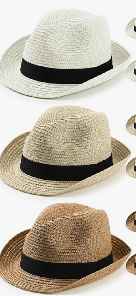 Panama Hat Summer Straw Fedora: Wide Brim Sun Hat for Men & Women - Beige, Tan, White