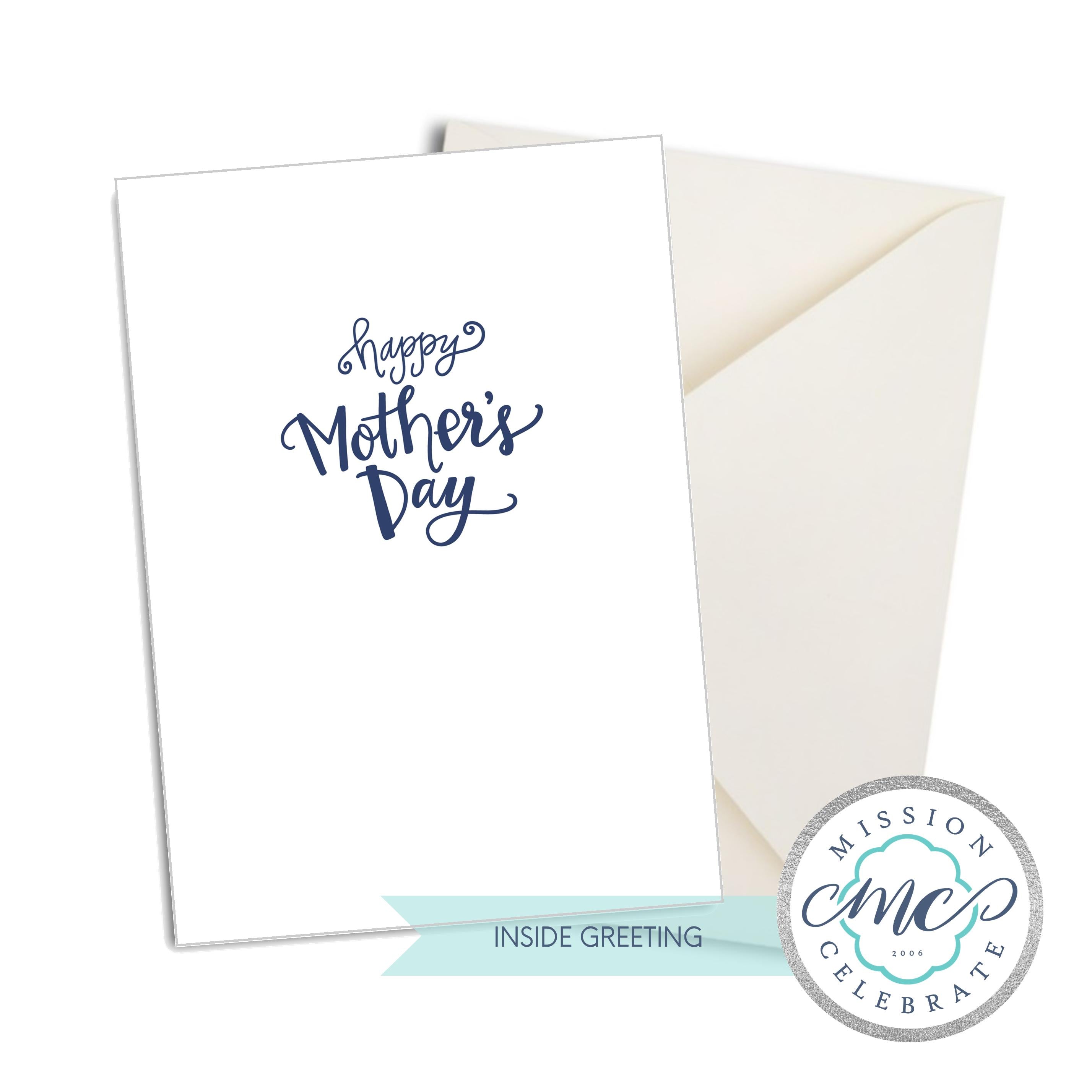 Happy Mother's Day MOM Hand Drawn Art Greeting Cards (A7 Size 5"x7" folded note note card with envelope)