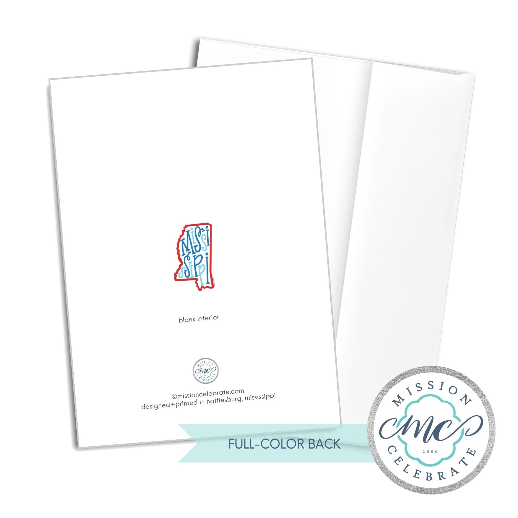 Mississippi Bouncy Letters Greeting Card - Hand Lettered Art by Leslie Gonce - Main Street Collective