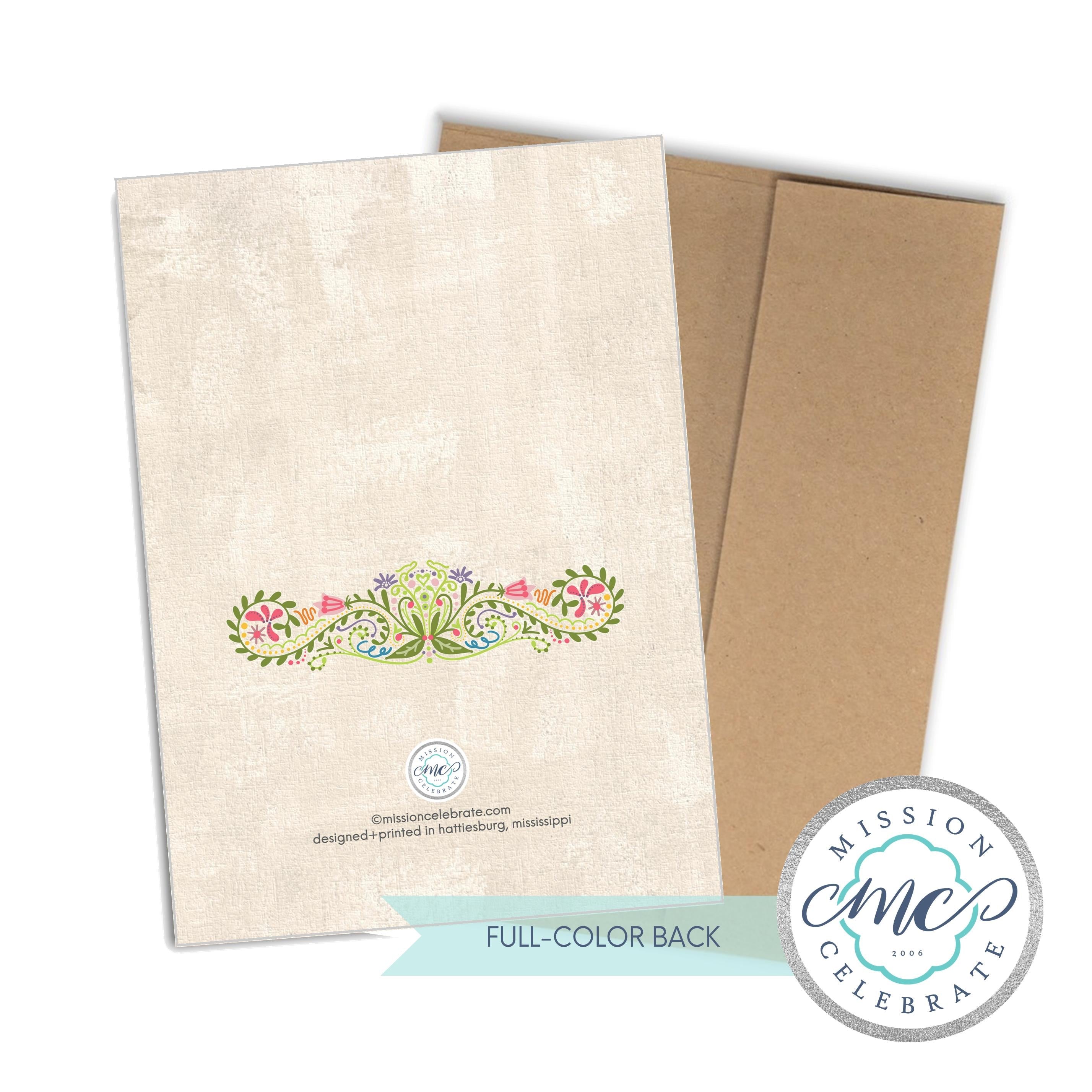 Happy Mother's Day MOM Hand Drawn Art Greeting Cards (A7 Size 5"x7" folded note note card with envelope)