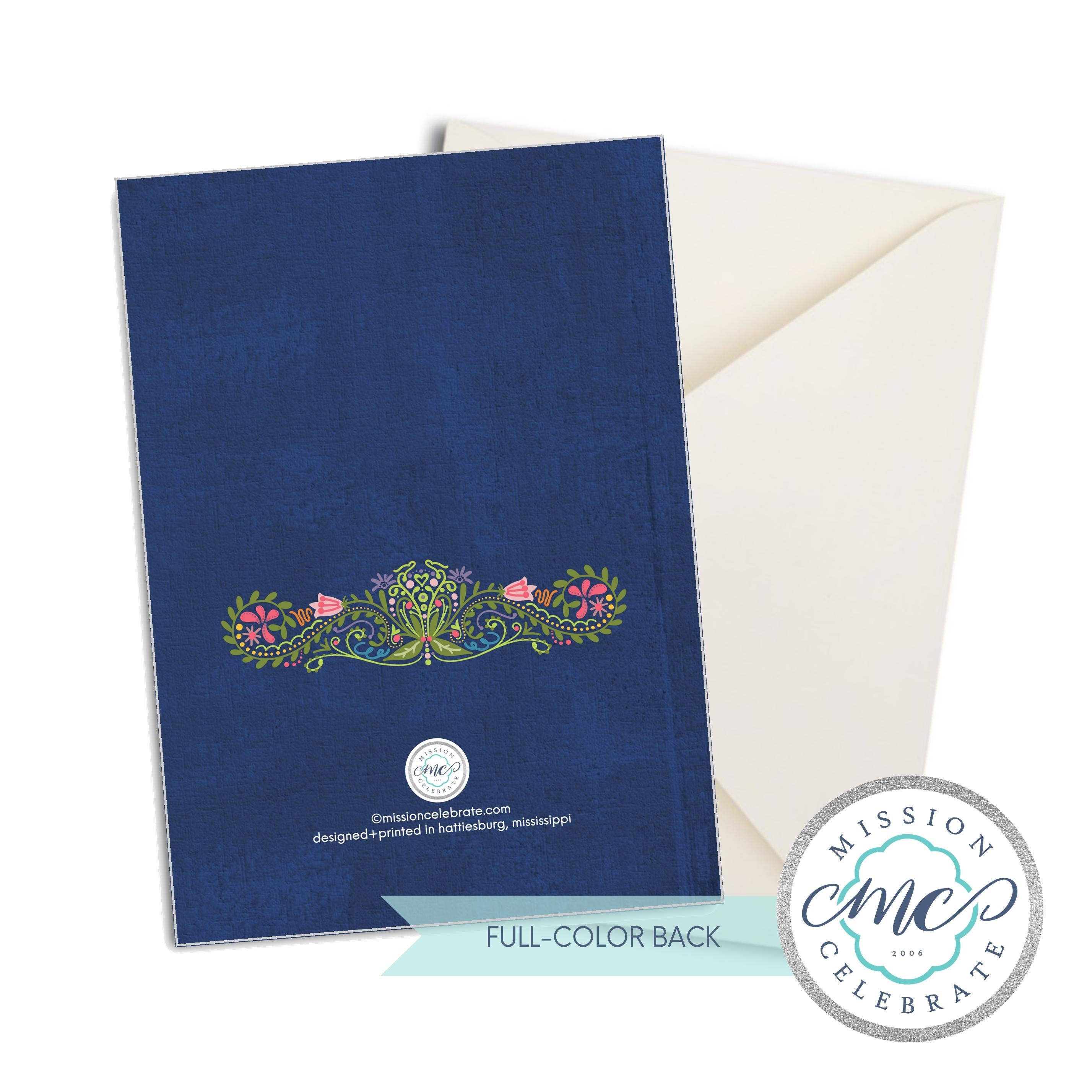 Happy Mother's Day MOM Hand Drawn Art Greeting Cards (A7 Size 5"x7" folded note note card with envelope)