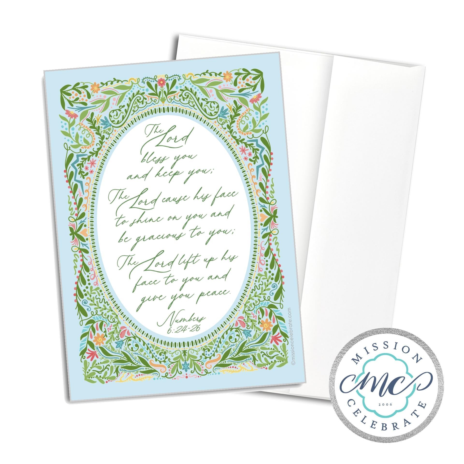 The Lord Bless You Card: Numbers 6:24-26 Floral Greeting Card by Main Street Collective