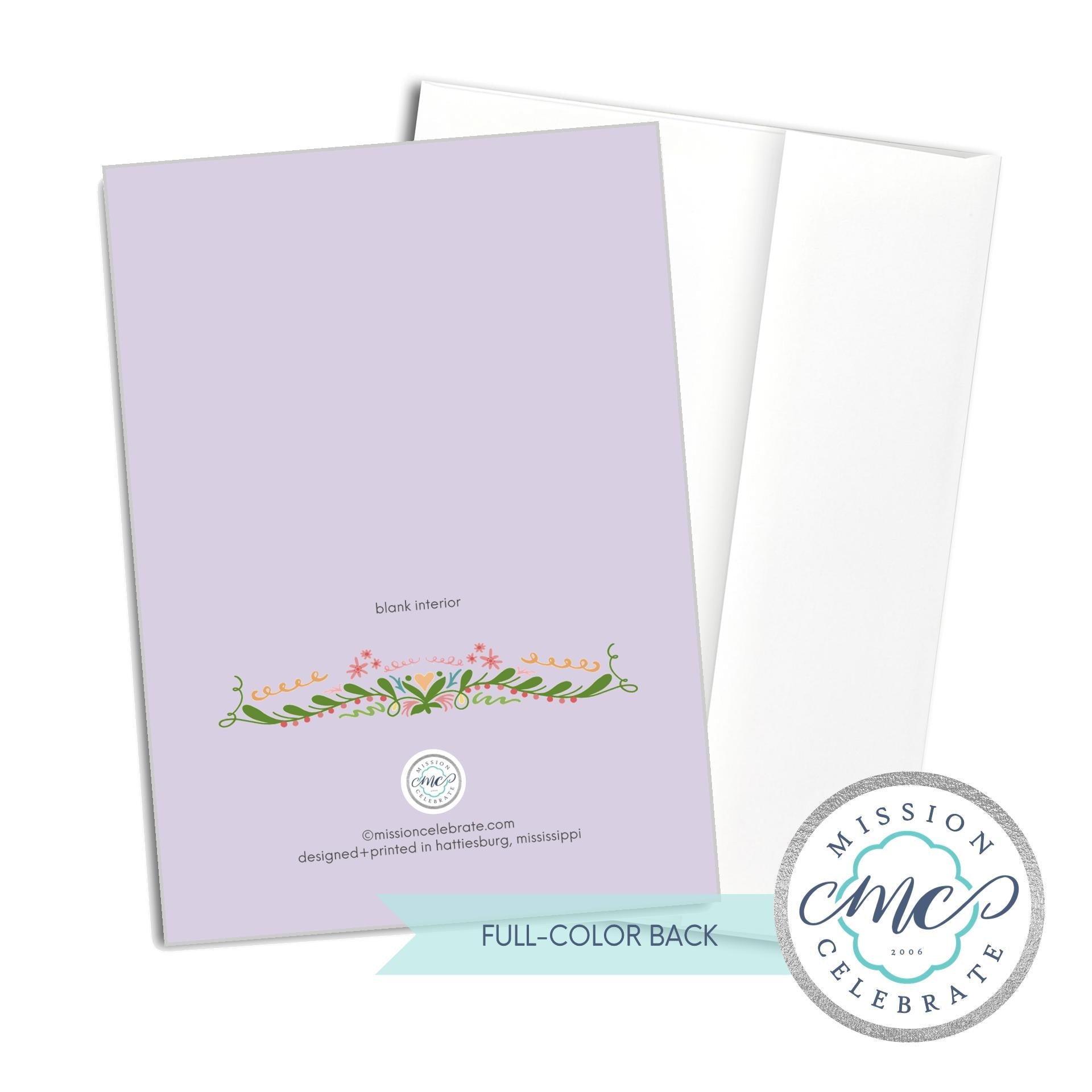Mission Celebrate Religious Greeting Card: "Numbers 6:24-26" Floral Design.