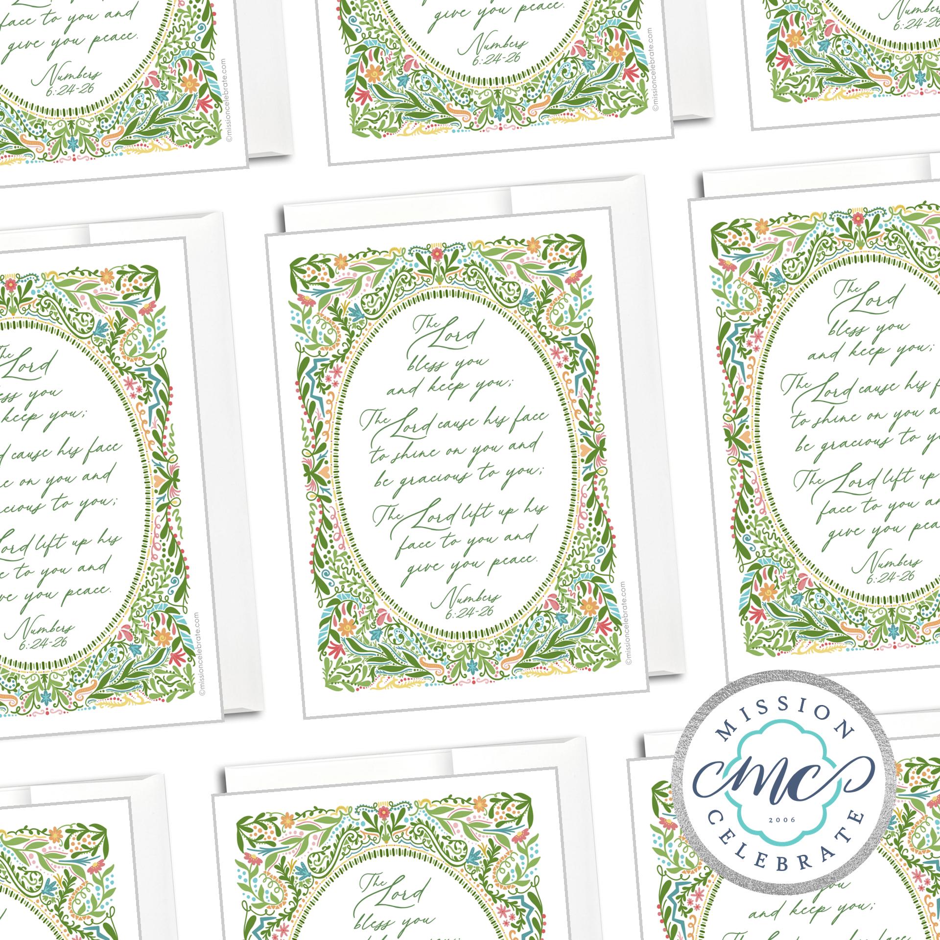 Numbers 6:24-26 Floral Greeting Cards | Mission Celebrate | Religious Cards | Main Street Collective
