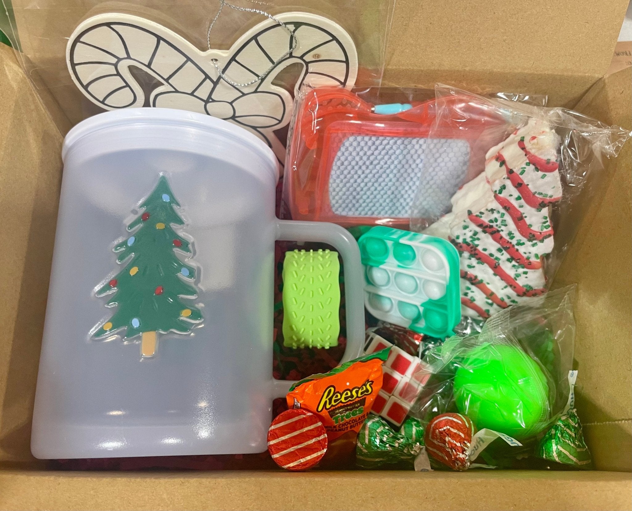 Christmas Gift Box: Toys, Candy, and Color-Your-Own Ornament. Merry Mini Gift Box by Main Street Collective.