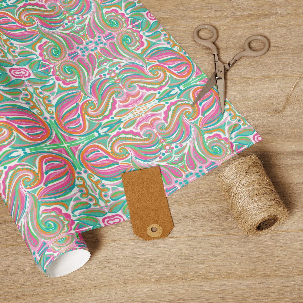 Floral Wrapping Paper: Hand-Drawn Design by Leslie Gonce for Main Street Collective - Gift Wrapping Essentials