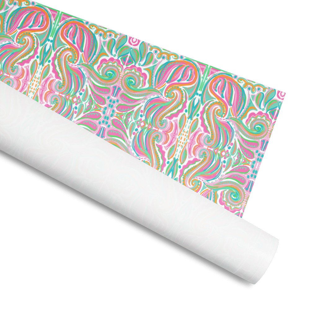 Jubilee Floral Wrapping Paper Roll: Bright, Colorful, Handmade by Mississippi Artist, Main Street Collective