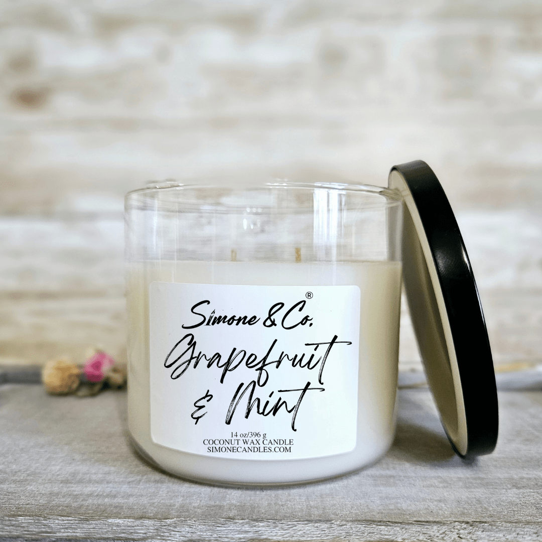 Simone & Co. Grapefruit & Mint Candle: Luxurious Coconut Wax Scented Candle