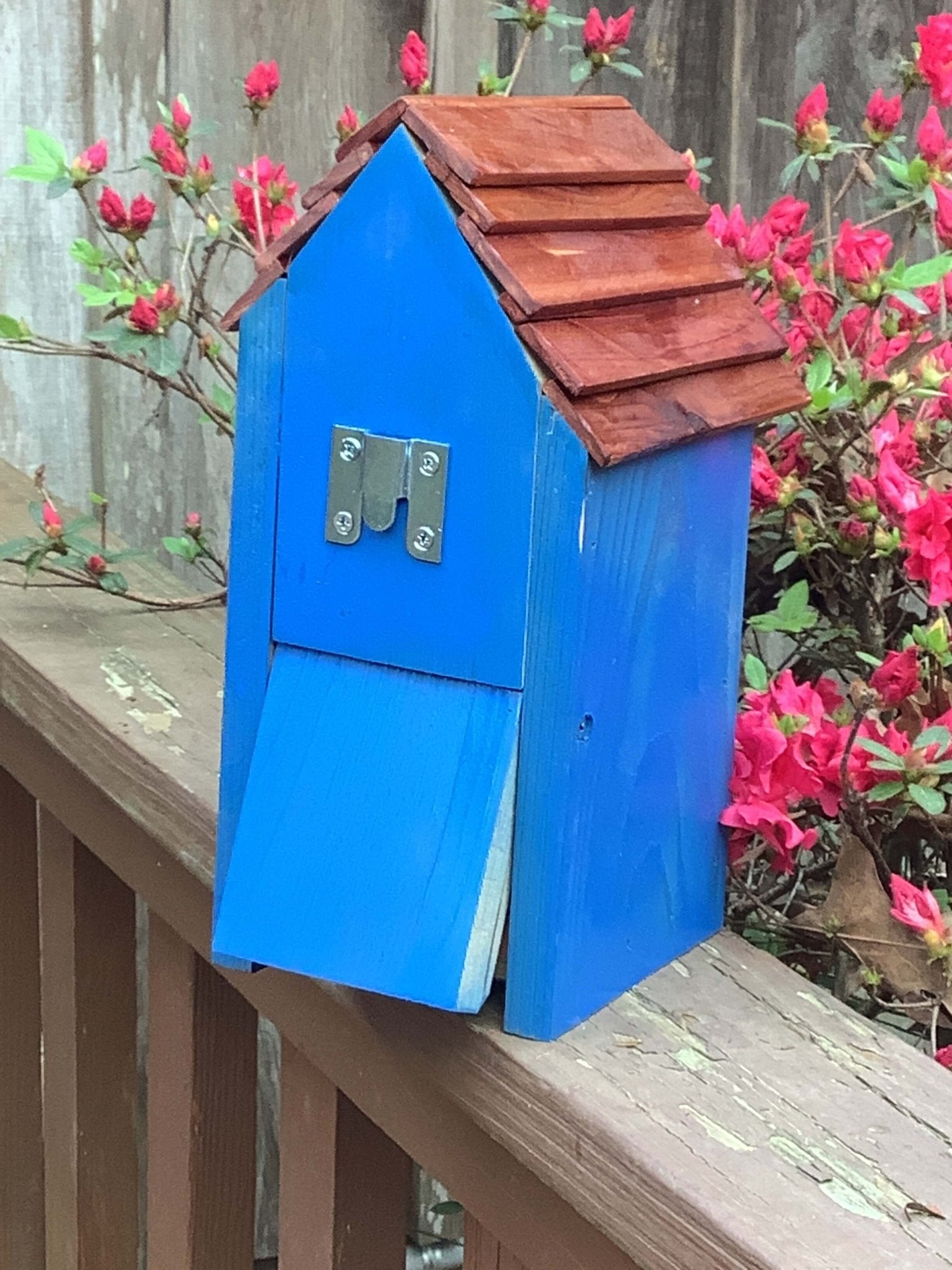 Handmade Blue Birdhouse: Grayson Unlimited Cedar & Cypress Outdoor Decor