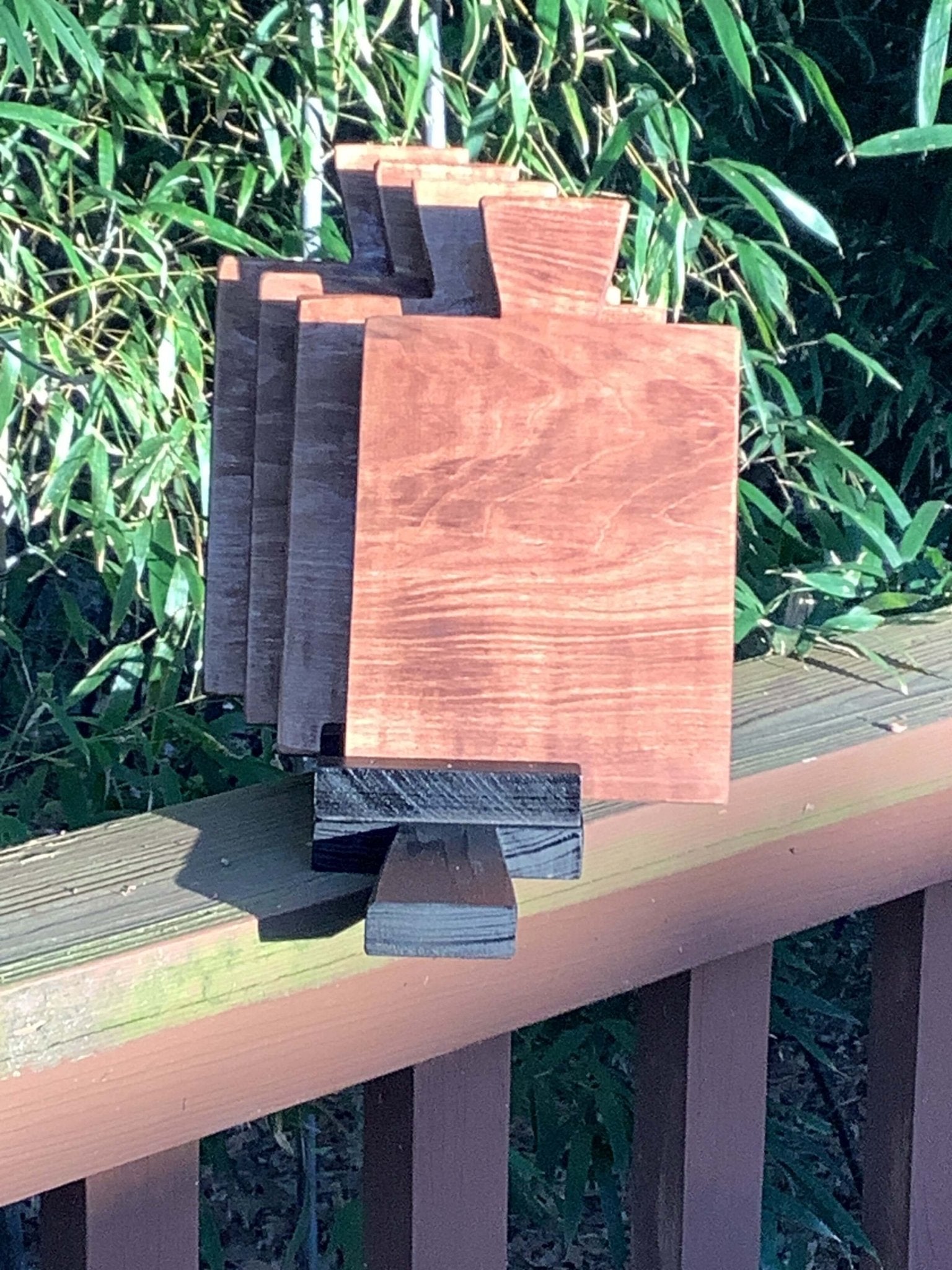 Grouped set of handcrafted cedar charcuterie boards – perfect for gifts or serving small bites