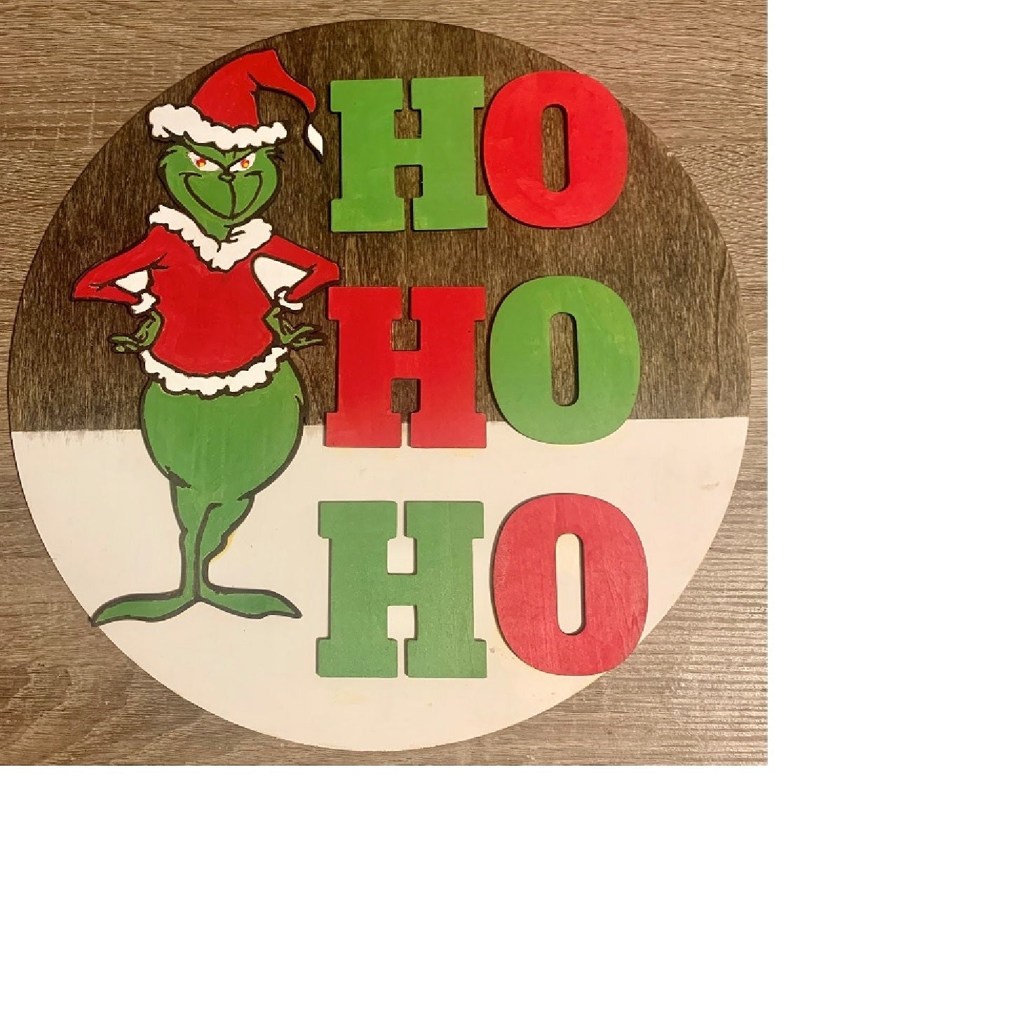 Grinch Door Hanger - Main Street Collective - Funny Christmas Holiday Decoration, Hand-Painted Festive Cheer
