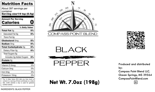 Compass Point Blend Black Pepper: All-Natural, Ground, 7 oz. Essential Spice for Savory Dishes. Shop Now!