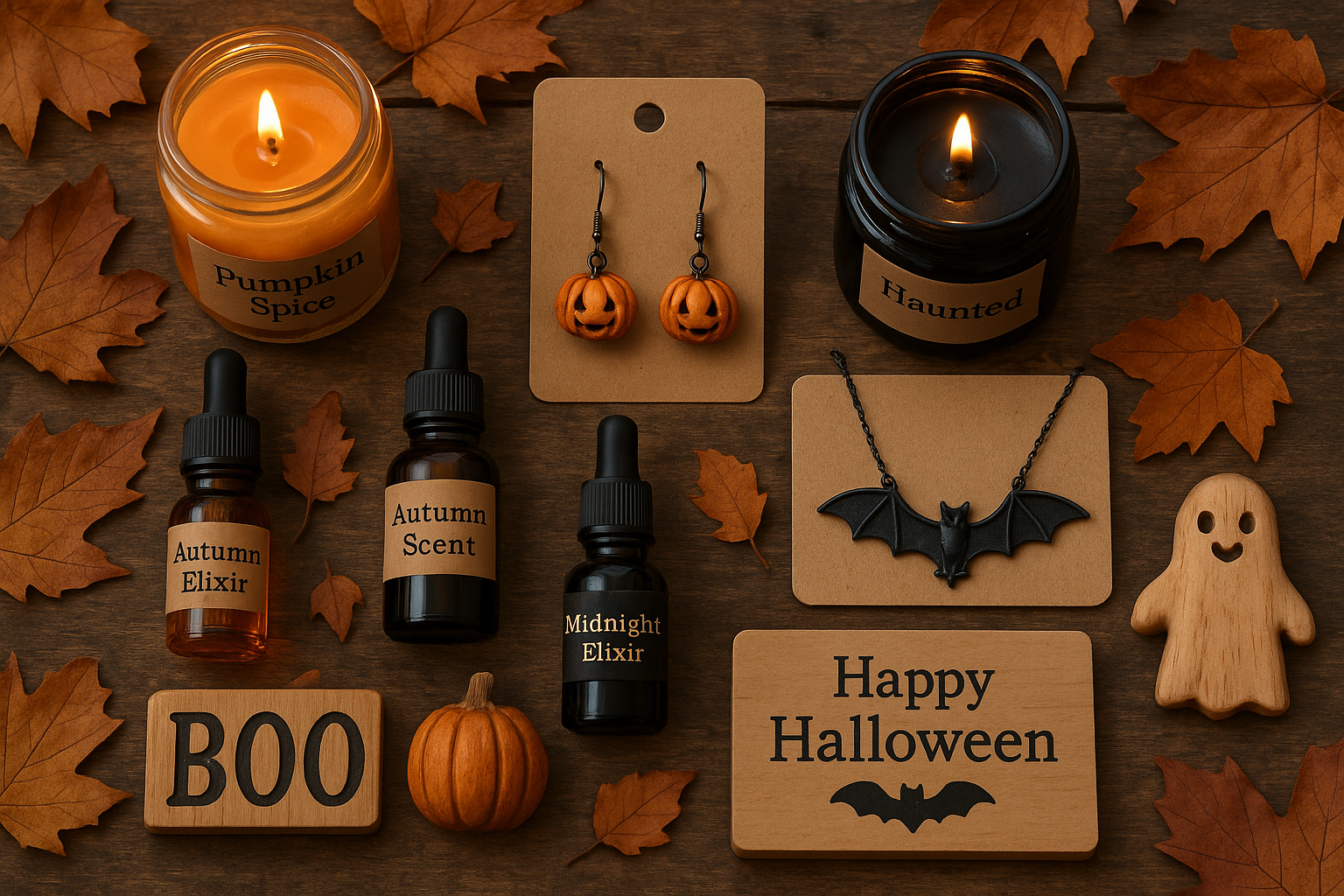 Homemade Halloween Gifts like Jewelry, Candles and fragrances, toys, wooden gifts