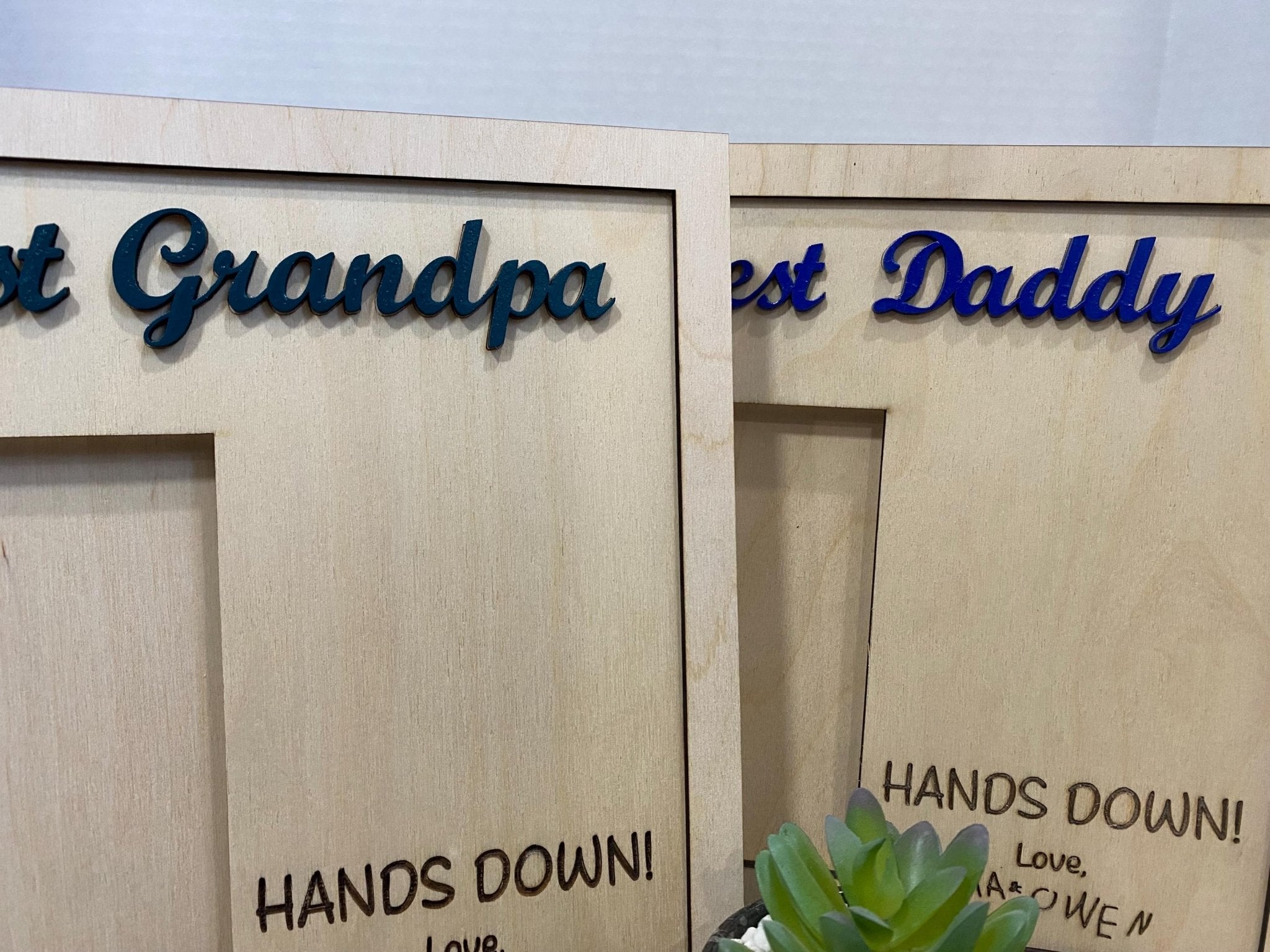 Personalized Father's Day Handprint Photo Frame - Best Grandpa/Daddy Hands Down!
