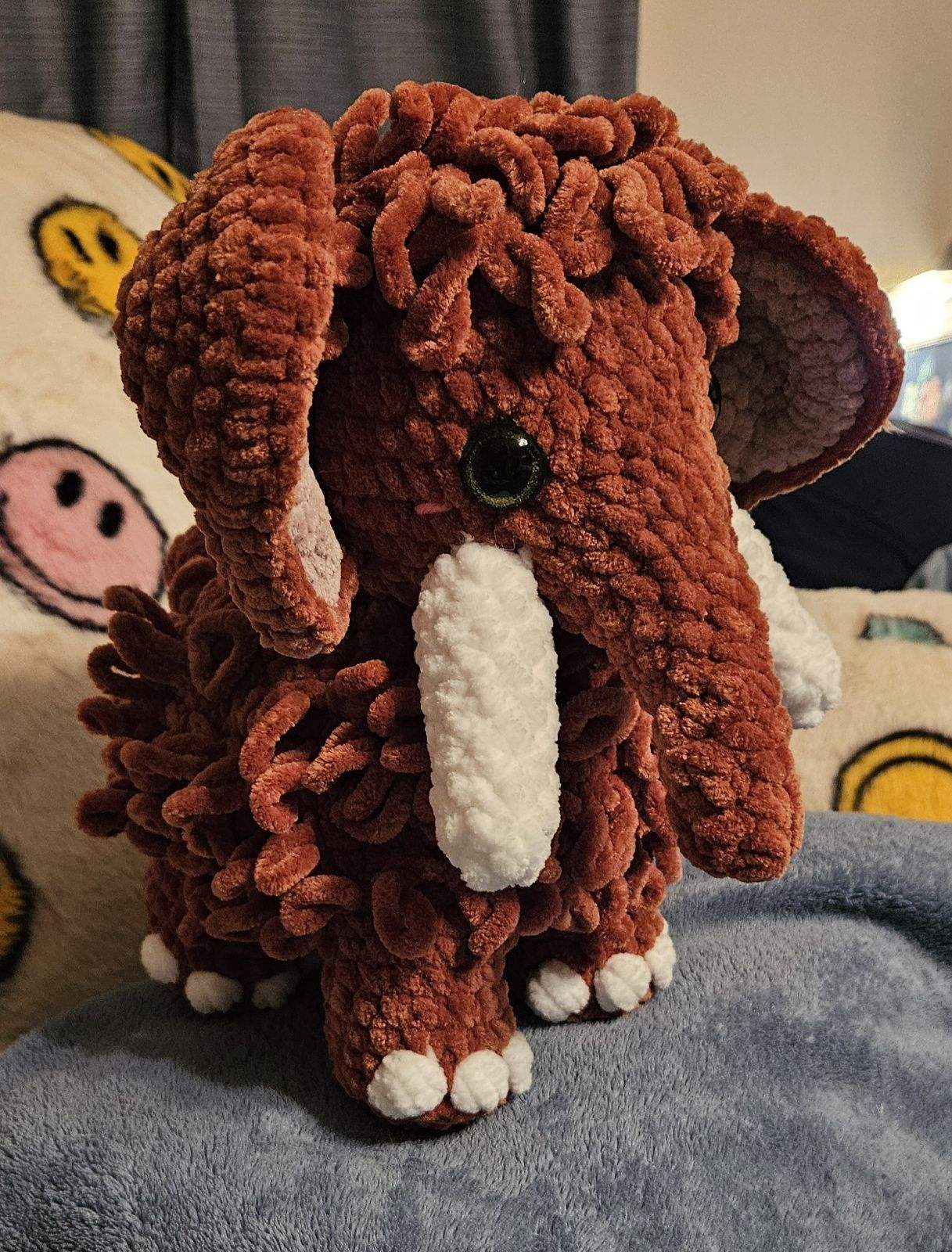 Brown Crochet Mammoth Stuffed Animal: 'Tully' by Main Street Collective, Plush Toy, Handmade, Mammoth Amigurumi