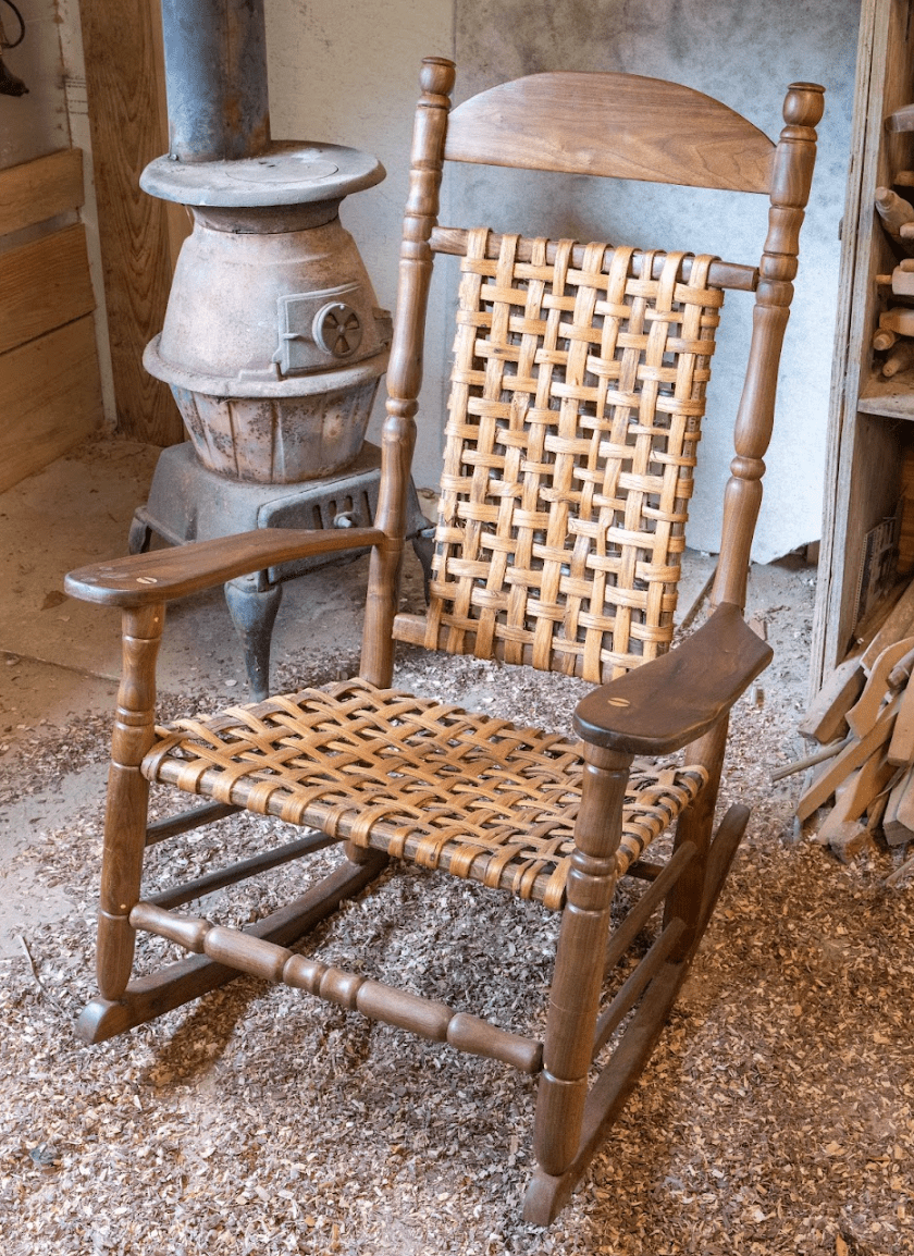 Handcrafted Rocking Chair: Woven Seat & Back, Wood Frame - Heirloom Quality