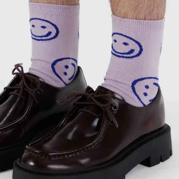 Baggu Crew Sock - Dusty Pink Happy