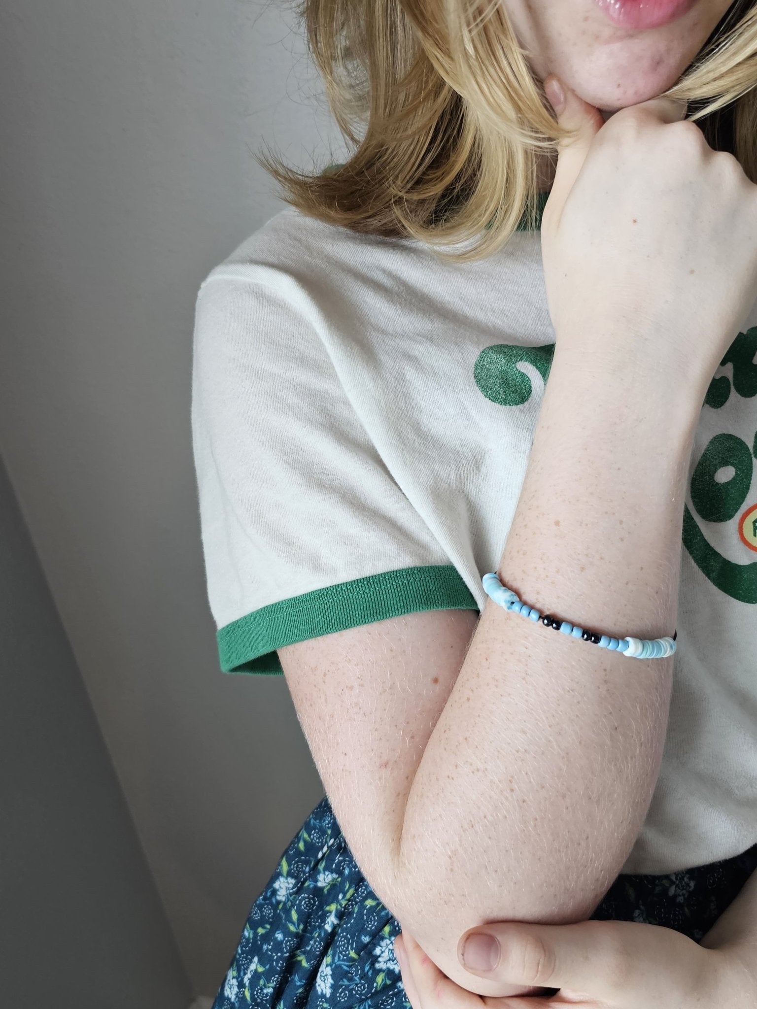 Ocean Chill Disc Bracelet: Blue Beaded Bracelet for Tweens | Main Street Collective